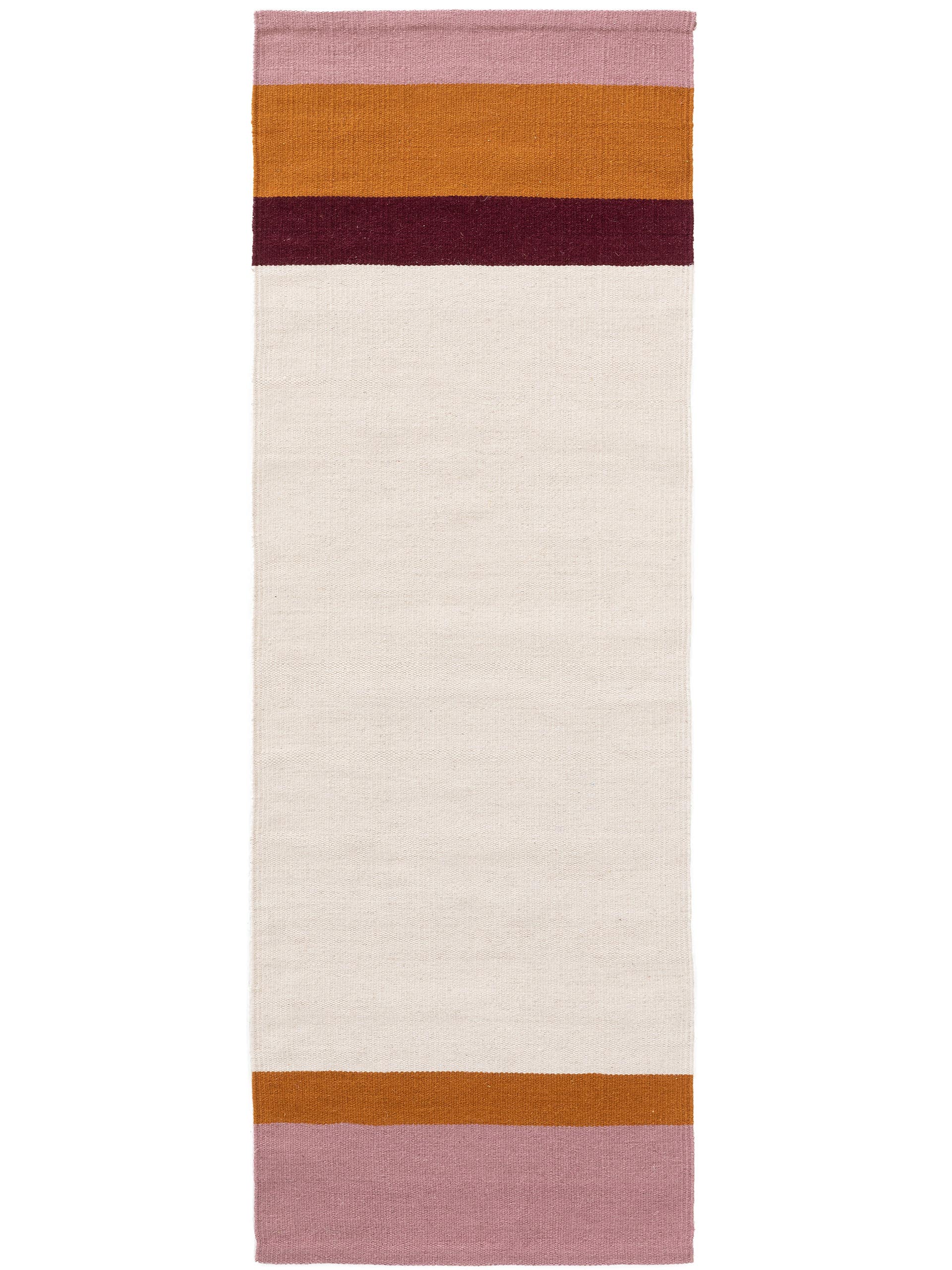 Wollteppich Läufer New Stripes Cream/Rosa
