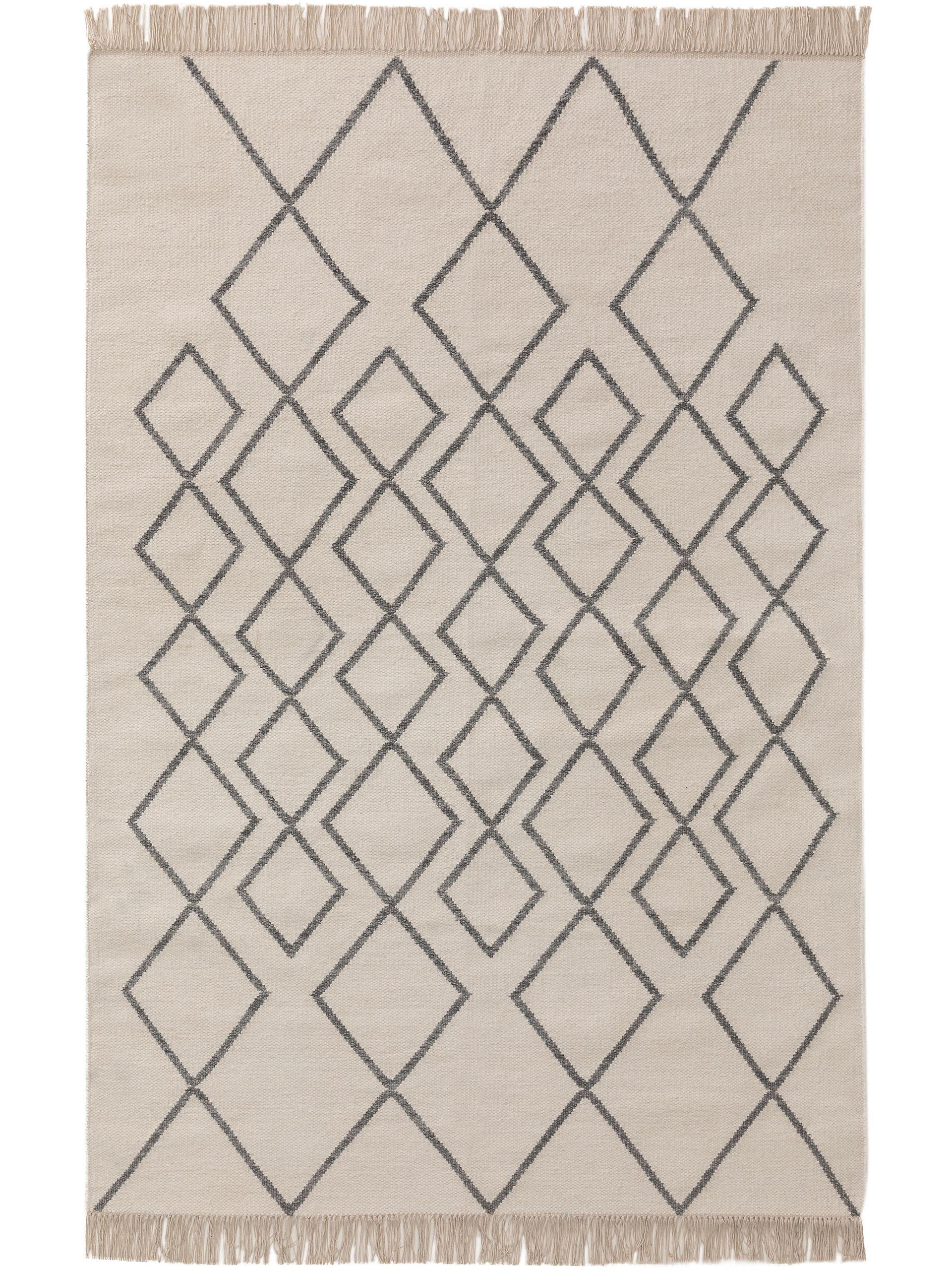 Kilim tissé à la main Vince Ivoire