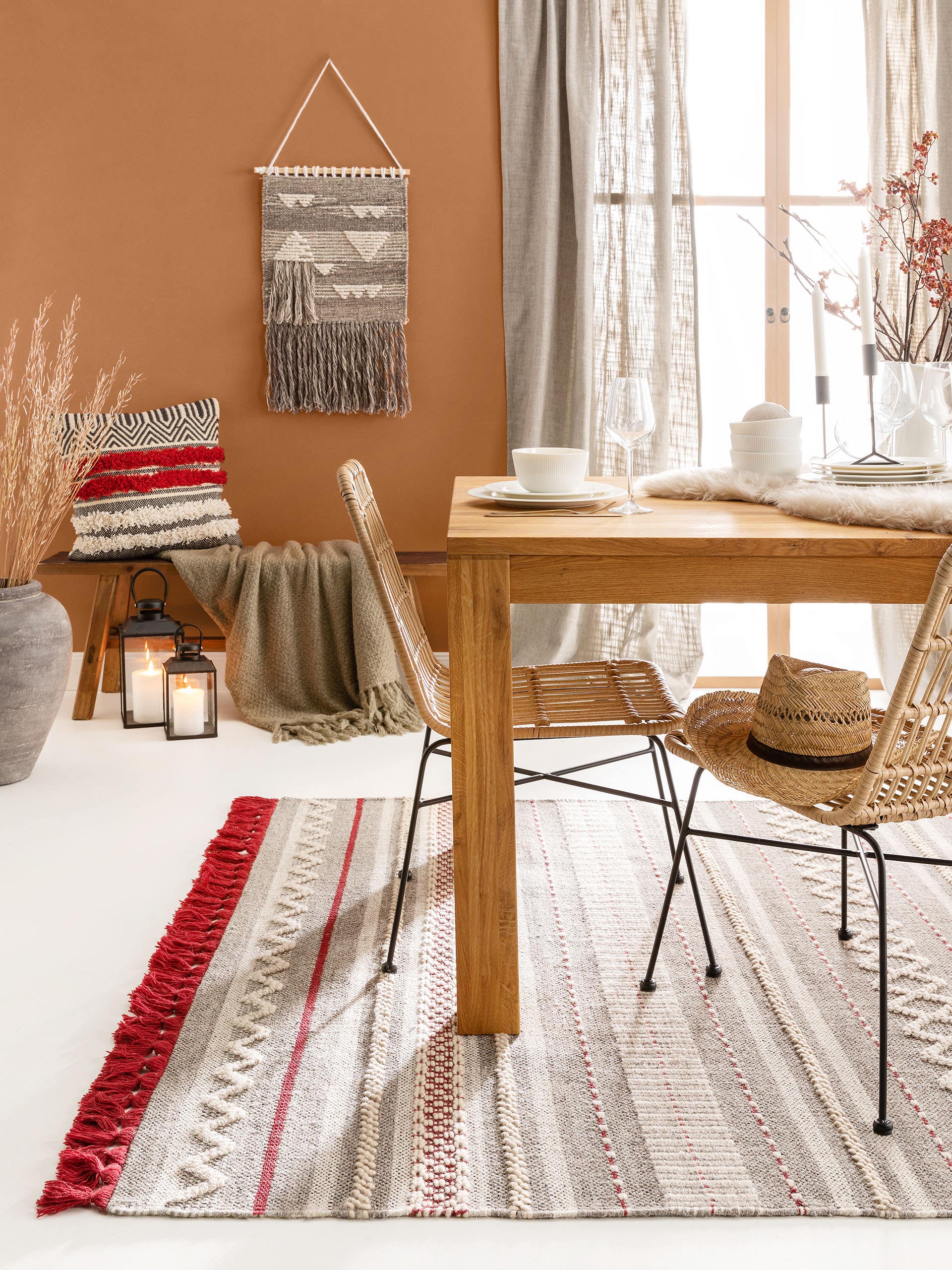 Tapis en laine Tolga /Rouge