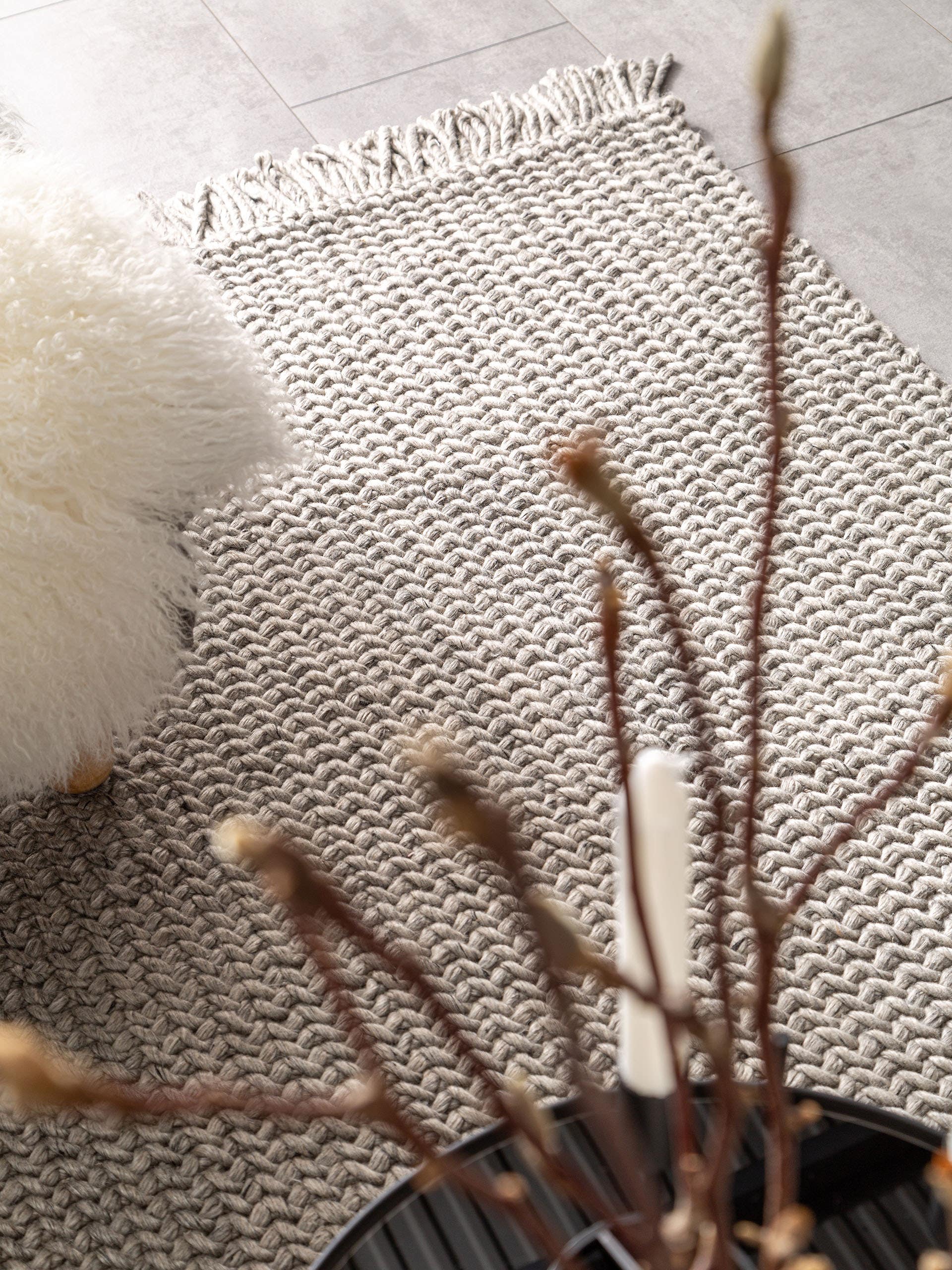 Tapis en laine Velma ivoire