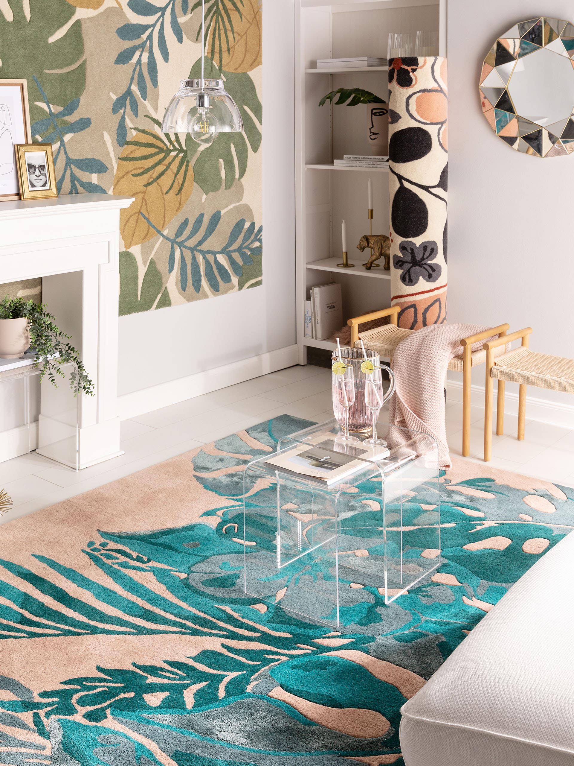 Tapis en laine fleuri