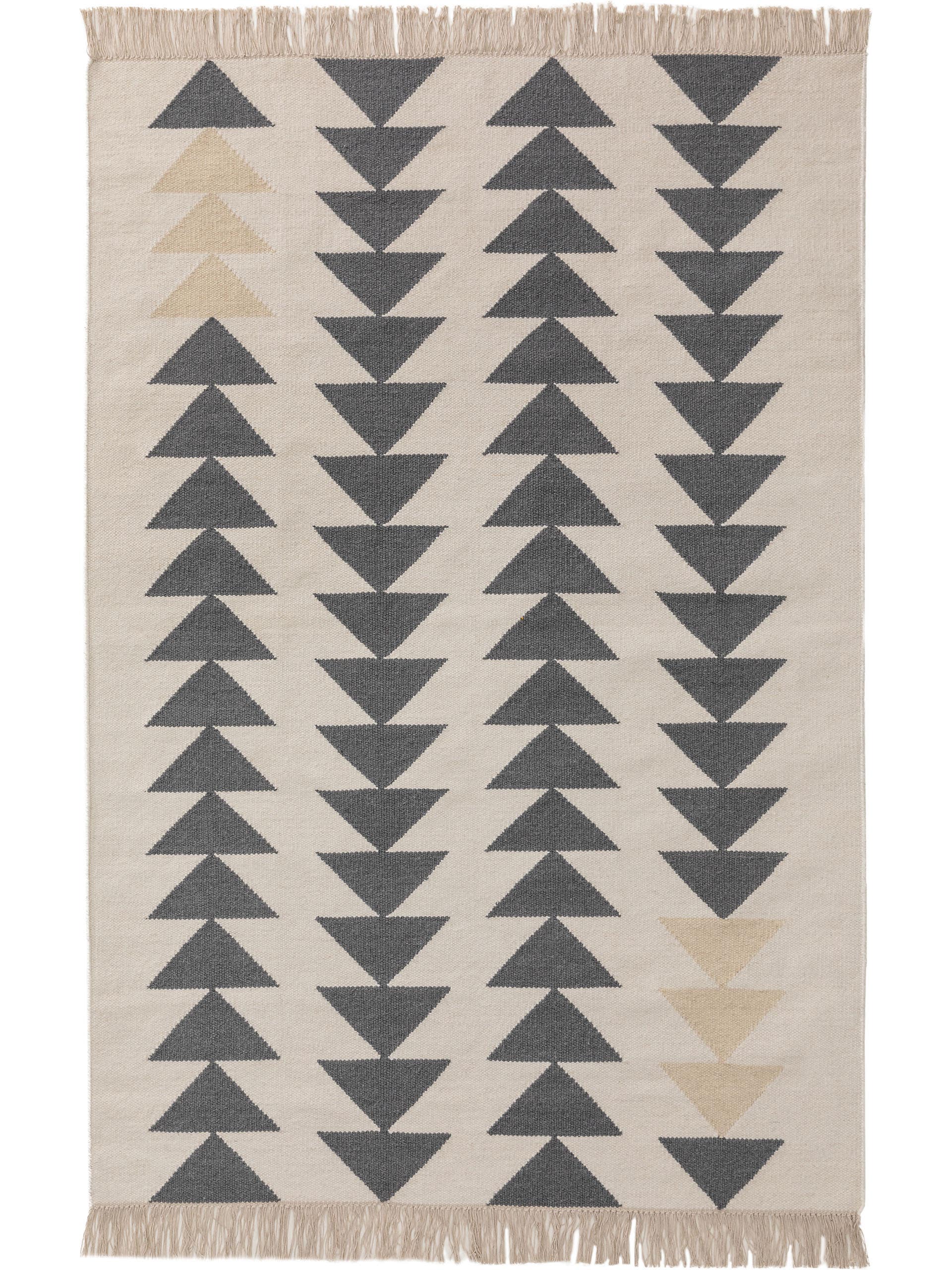 Kilim tissé à la main Vince Ivoire