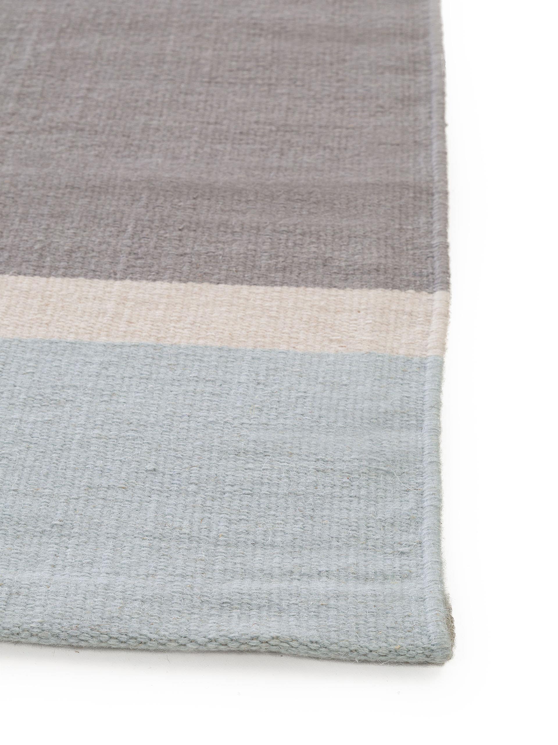 Wollteppich New Stripes Hellgrau/Mint