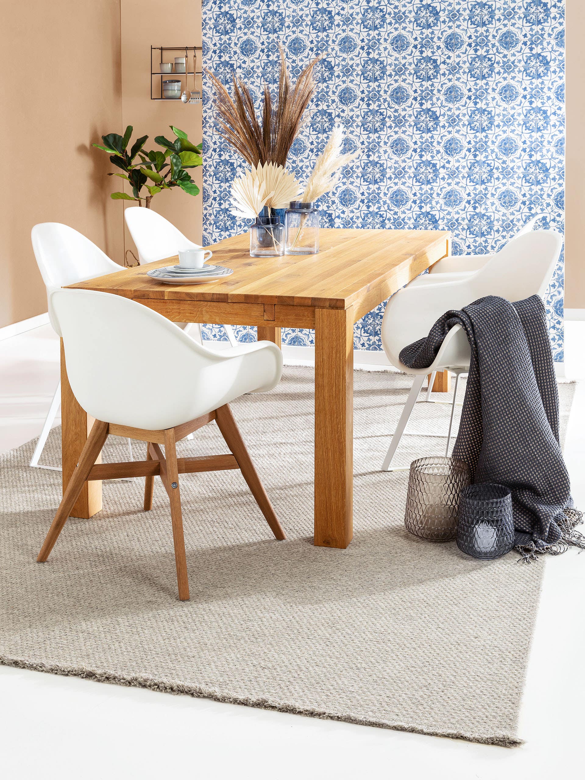 Tapis en laine Celia gris clair