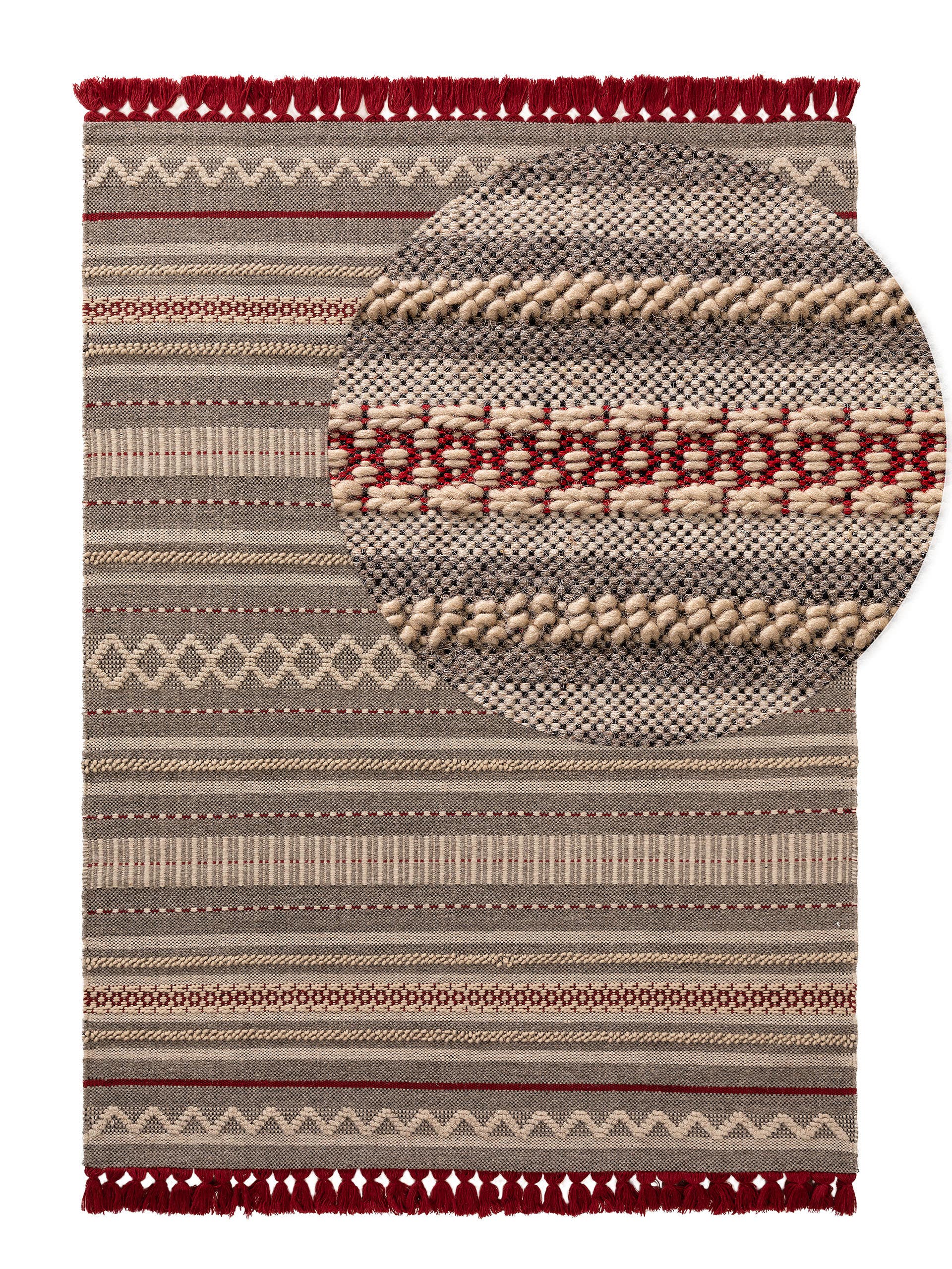 Tapis en laine Tolga /Rouge