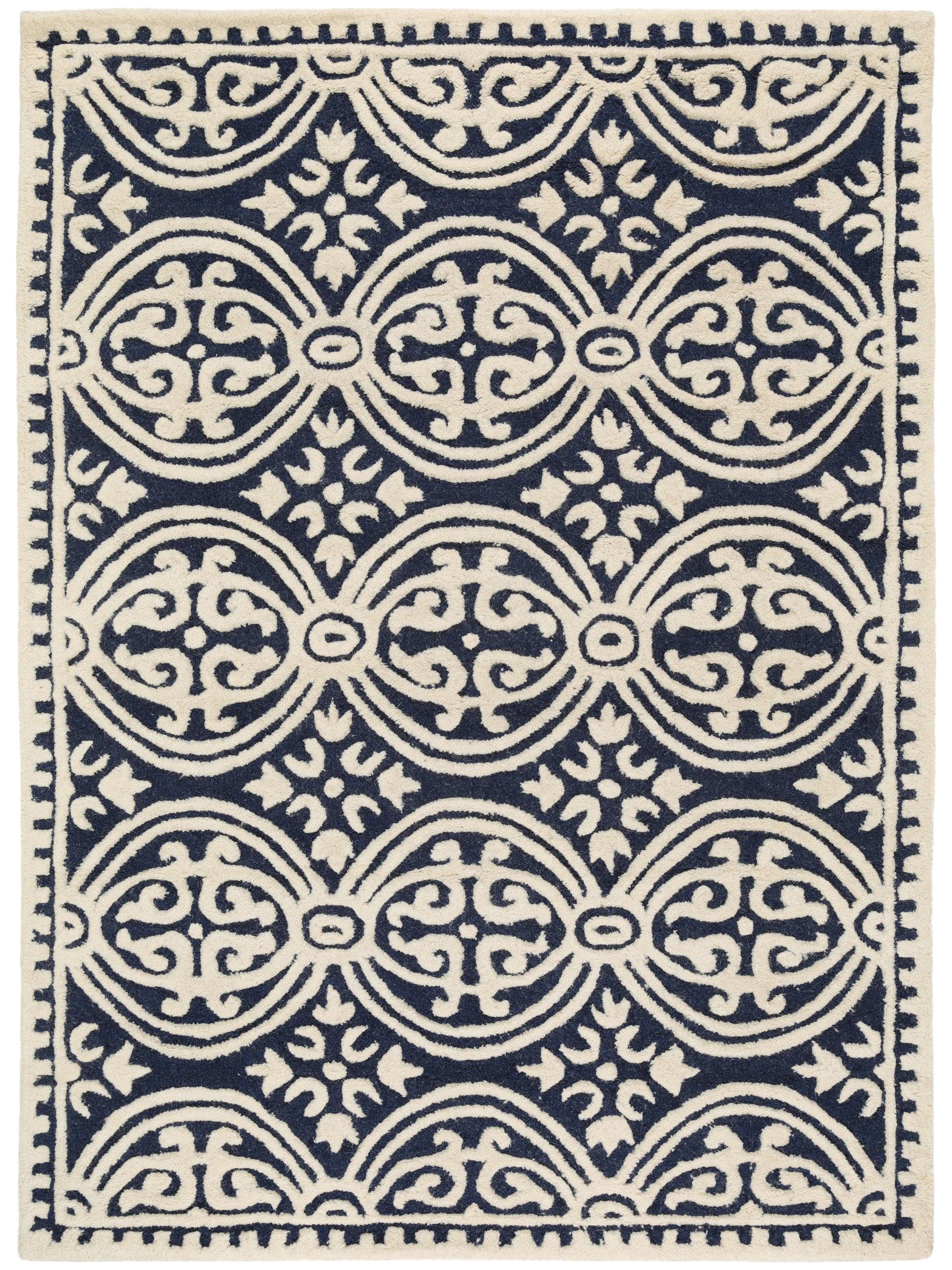 Tapis en laine Windsor bleu foncé