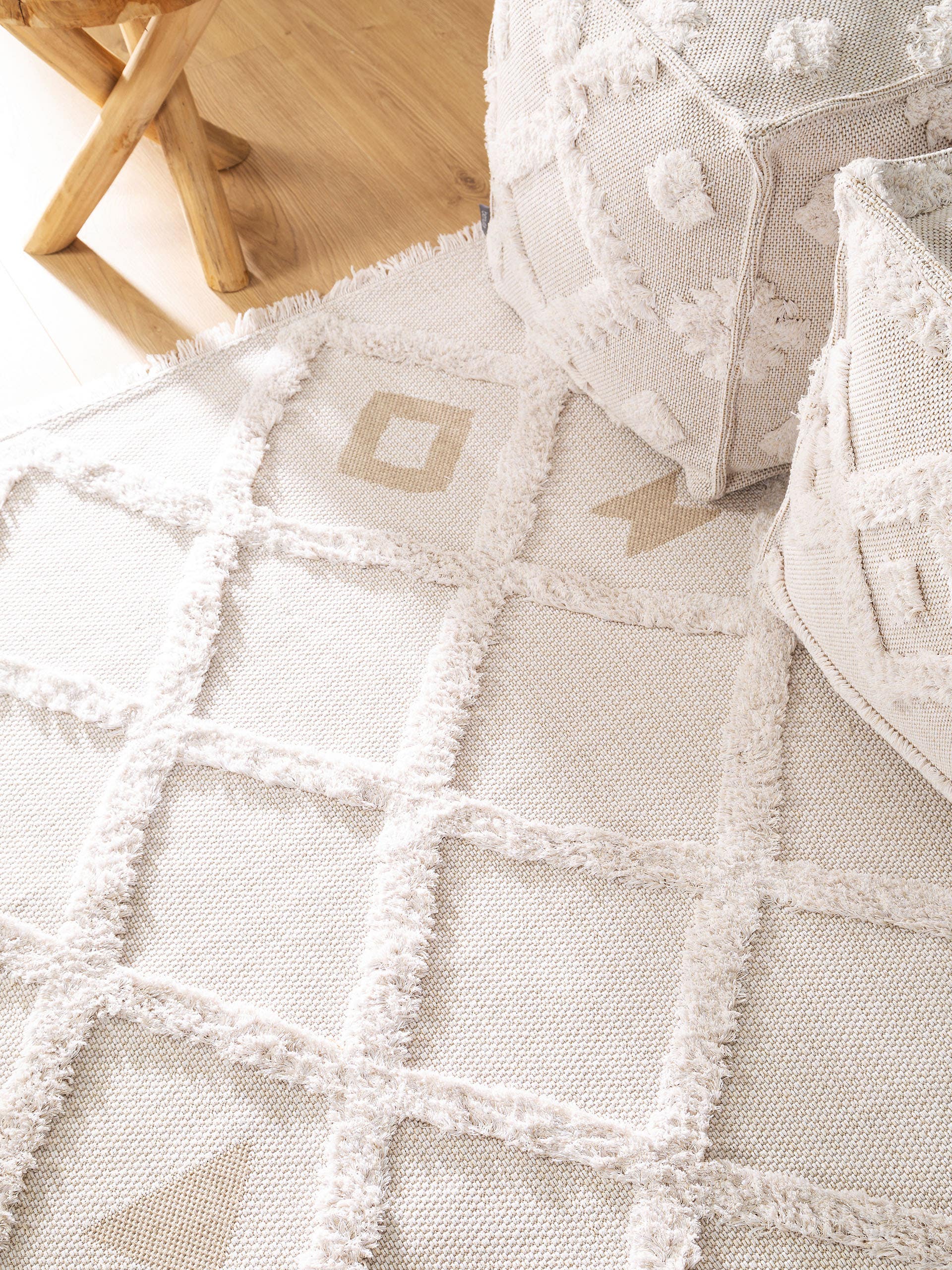 Waschbarer Baumwollteppich Oslo Cream/Taupe