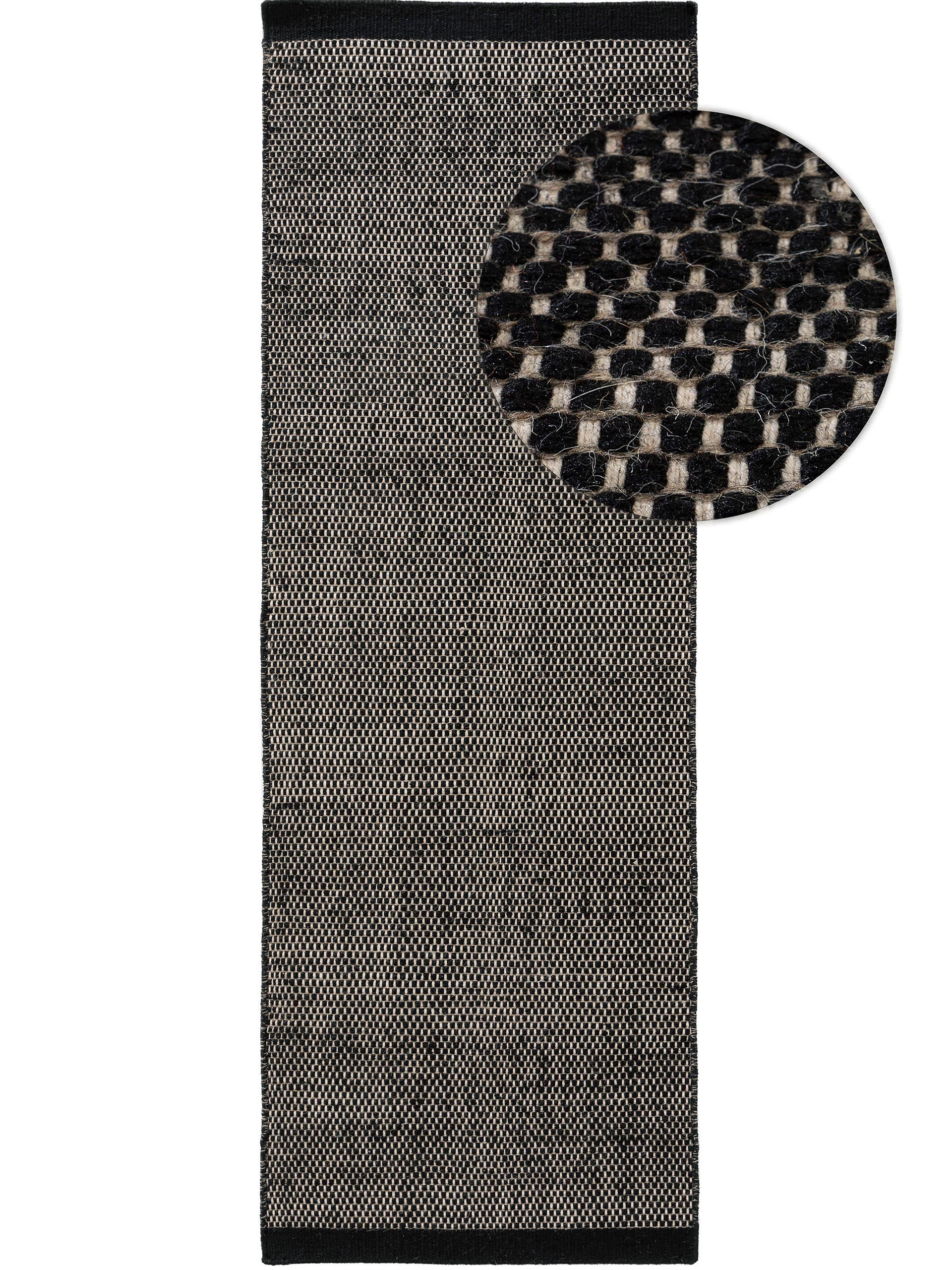 Tapis de passage en laine Rocco / Noir