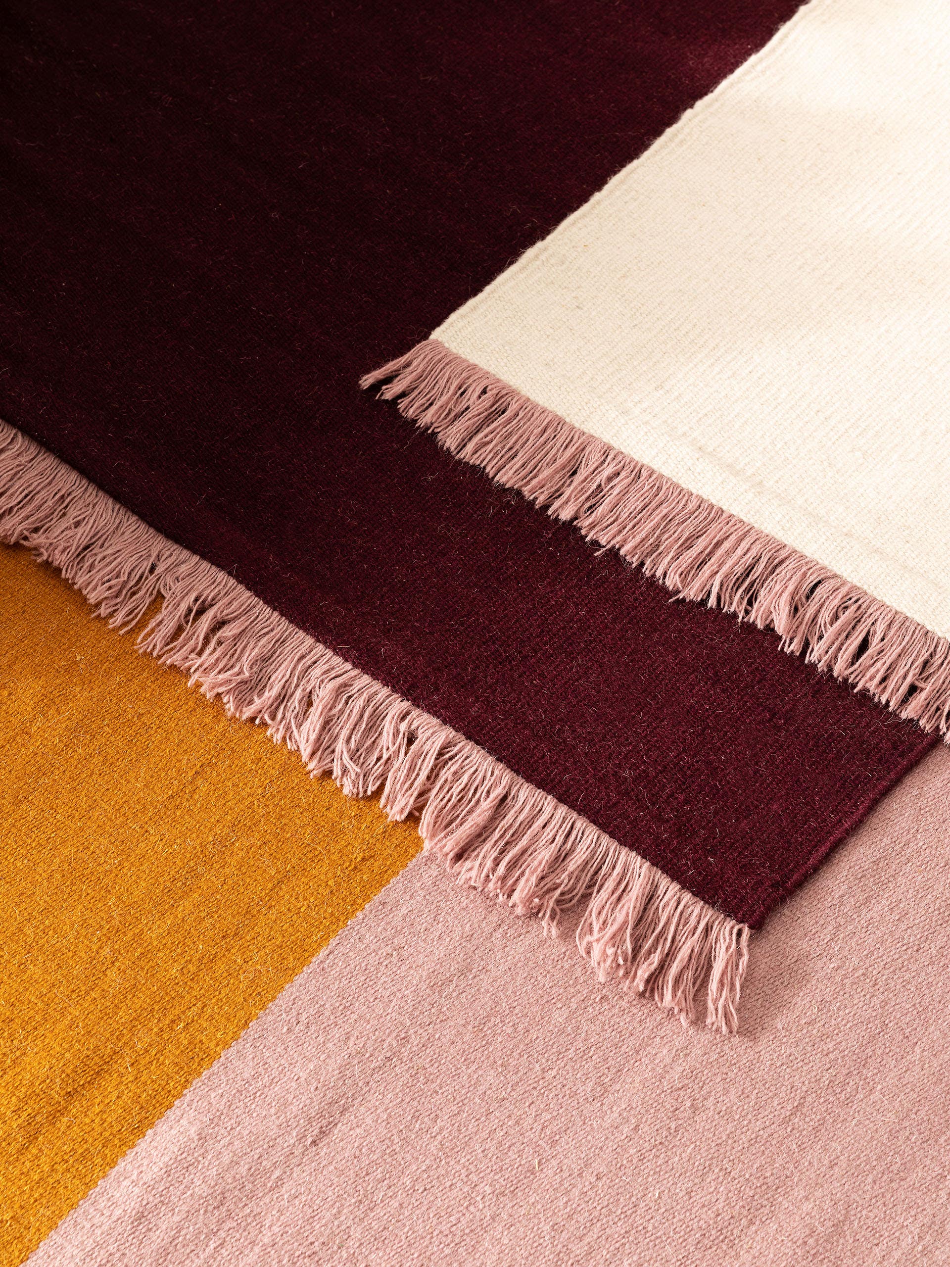 Tapis en laine Blok /Rouge foncé