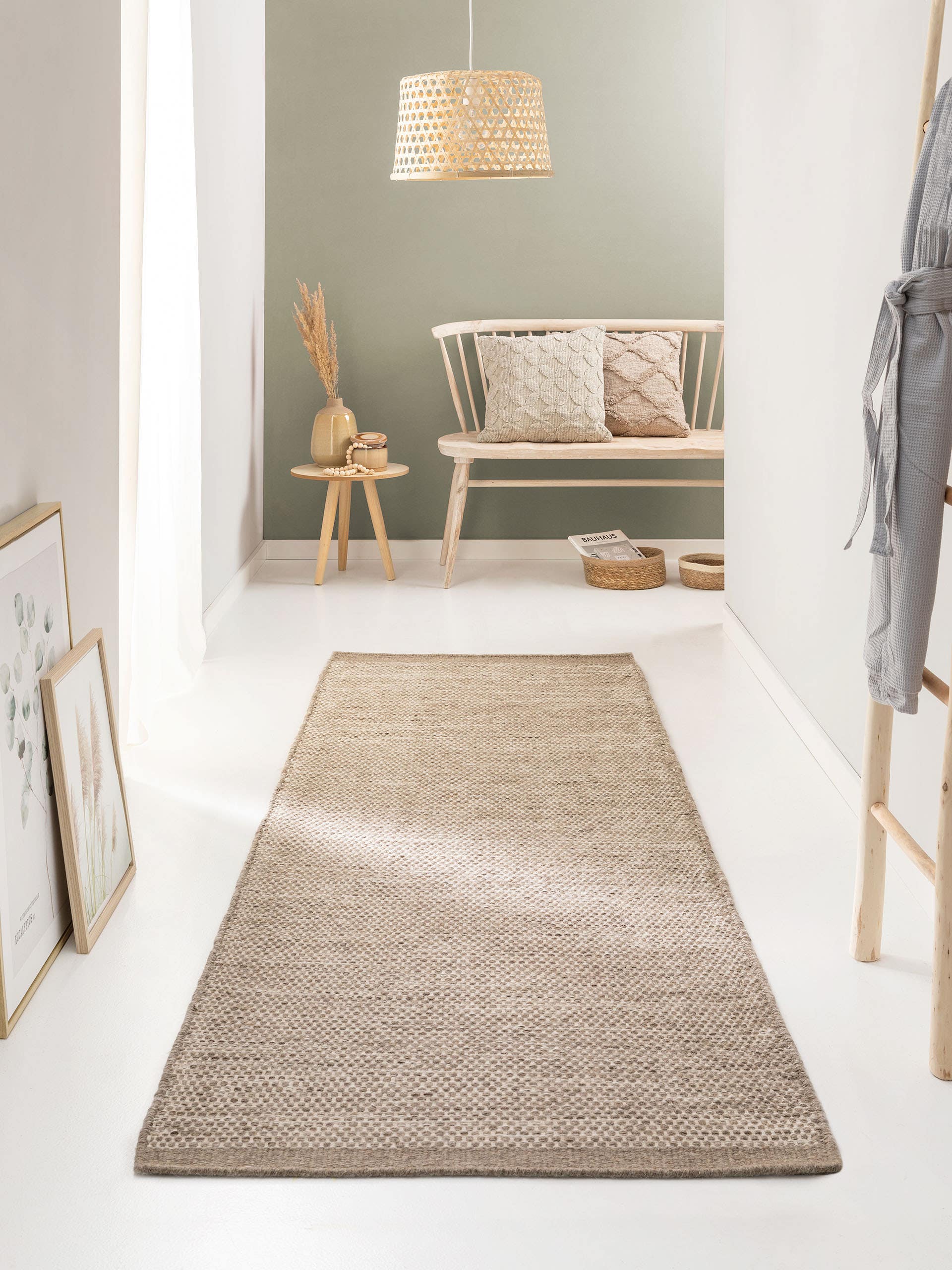 Tapis de passage en laine Rocco / Noir