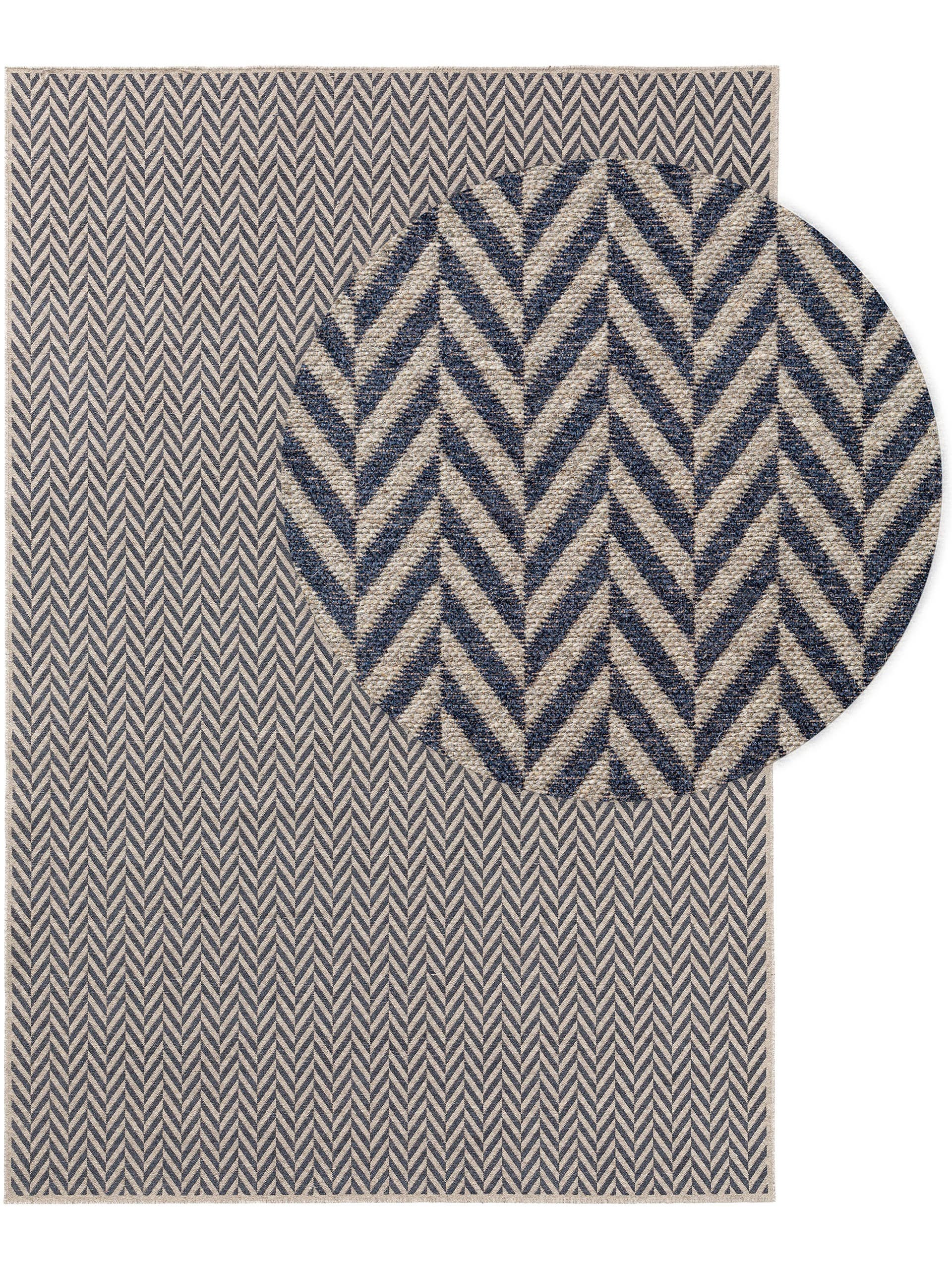 Tapis en laine Jacob bleu foncé