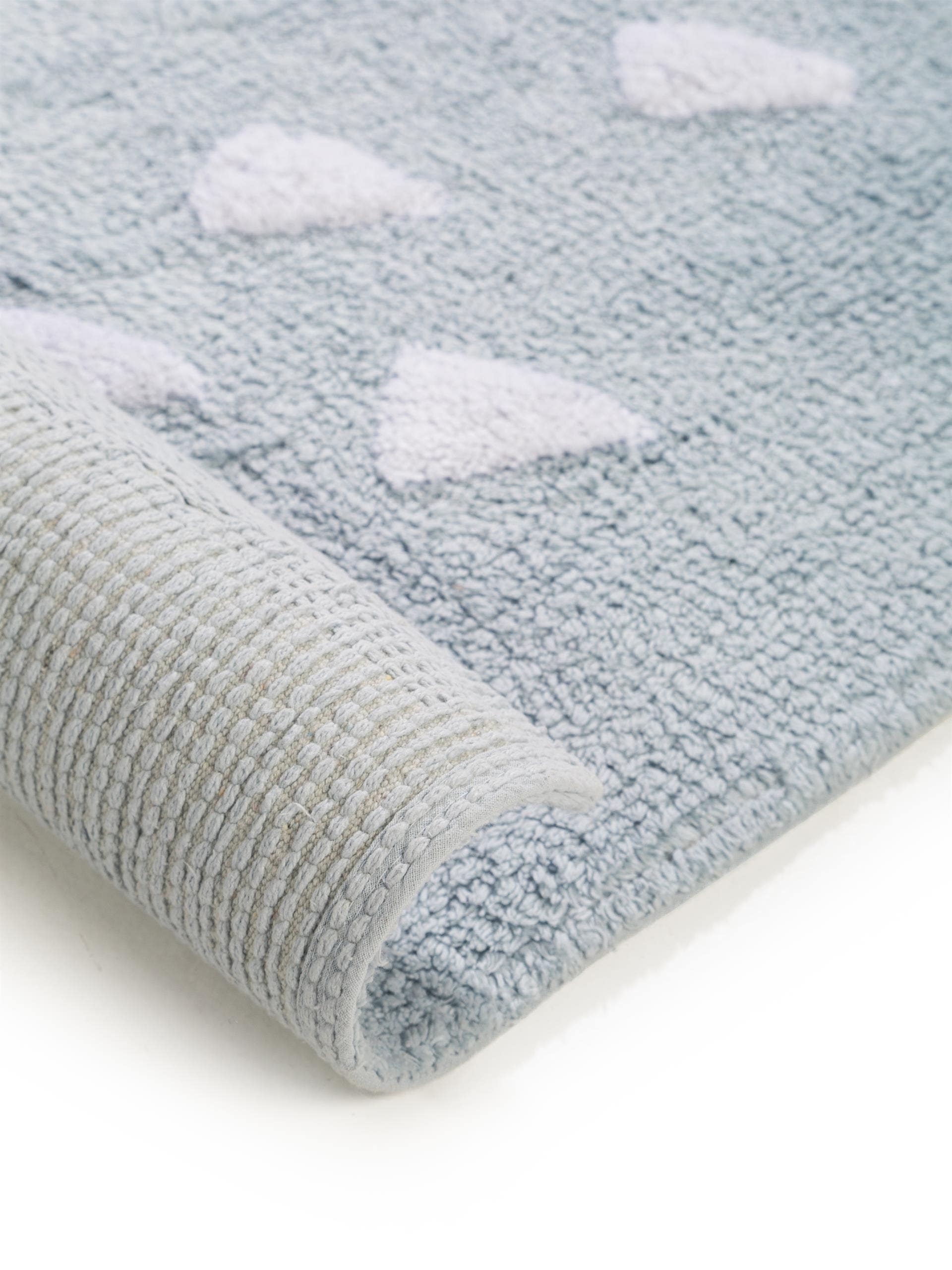 Tapis enfant lavable Inka bleu clair