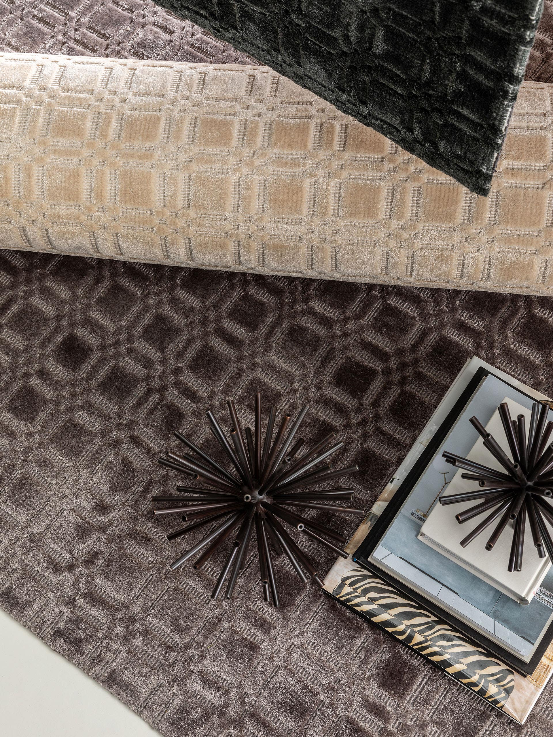 Tapis en viscose Nelson Crème