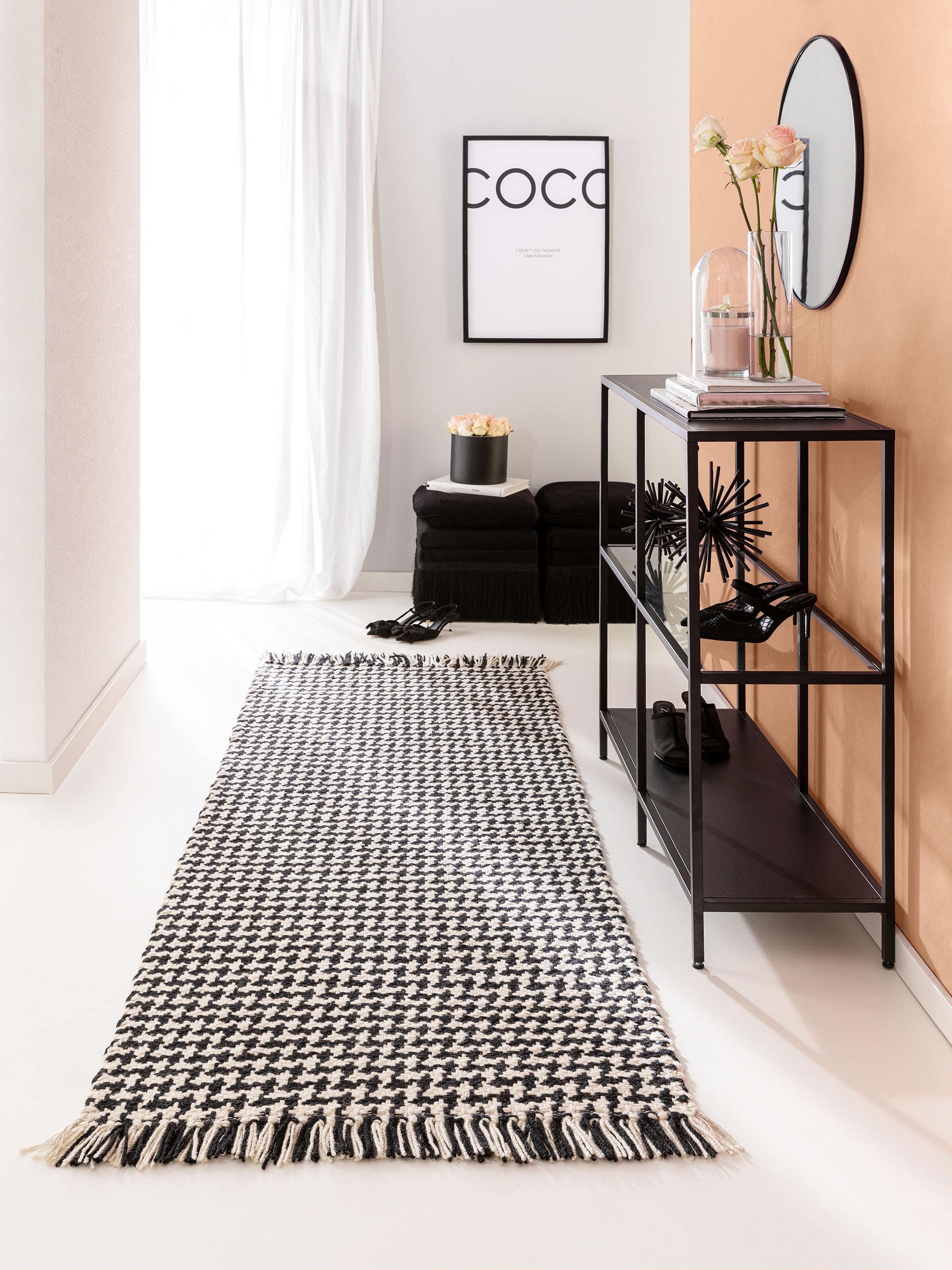 Tapis de passage en laine Pepita