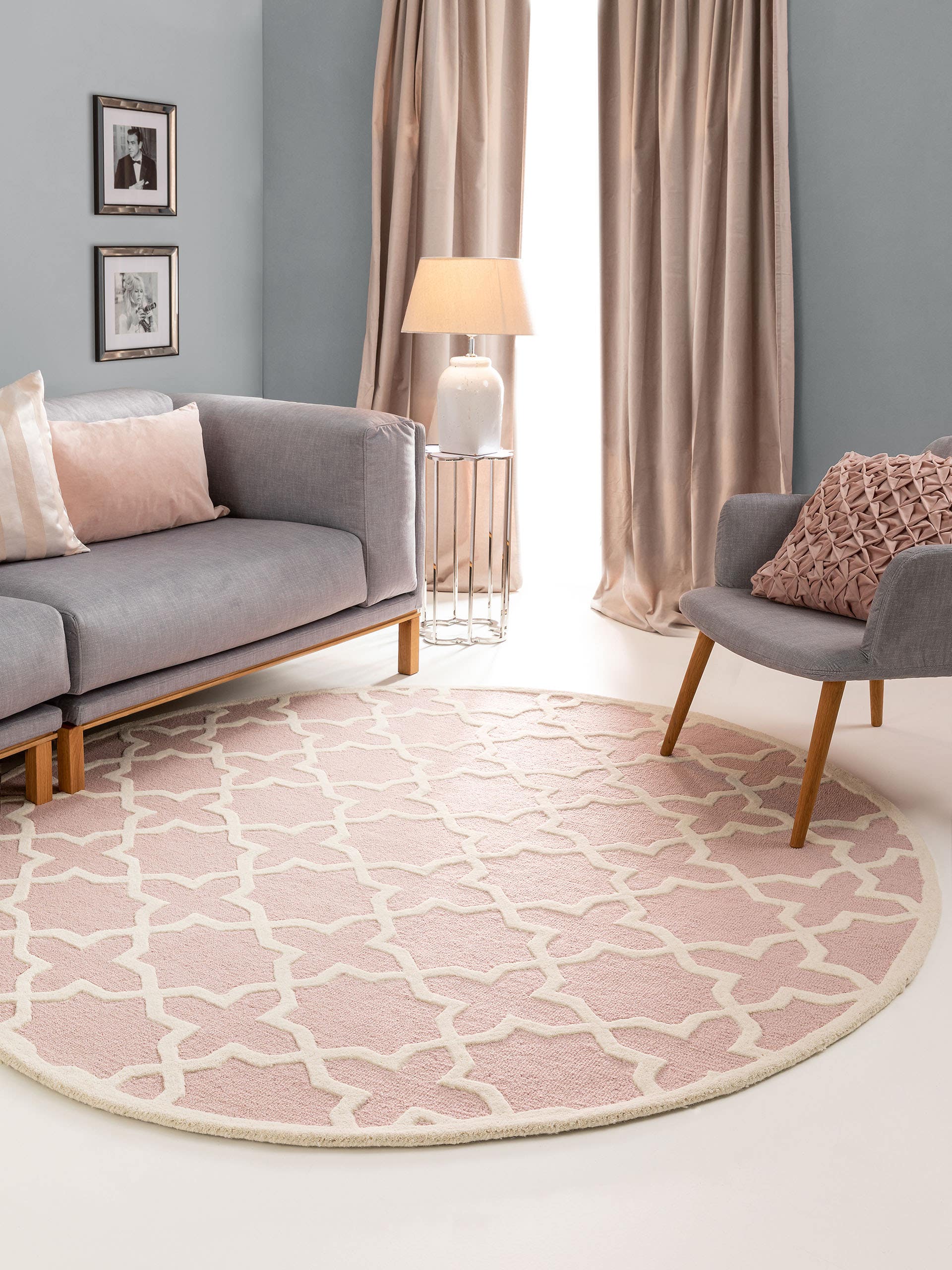 Tapis en laine rond Windsor Rose