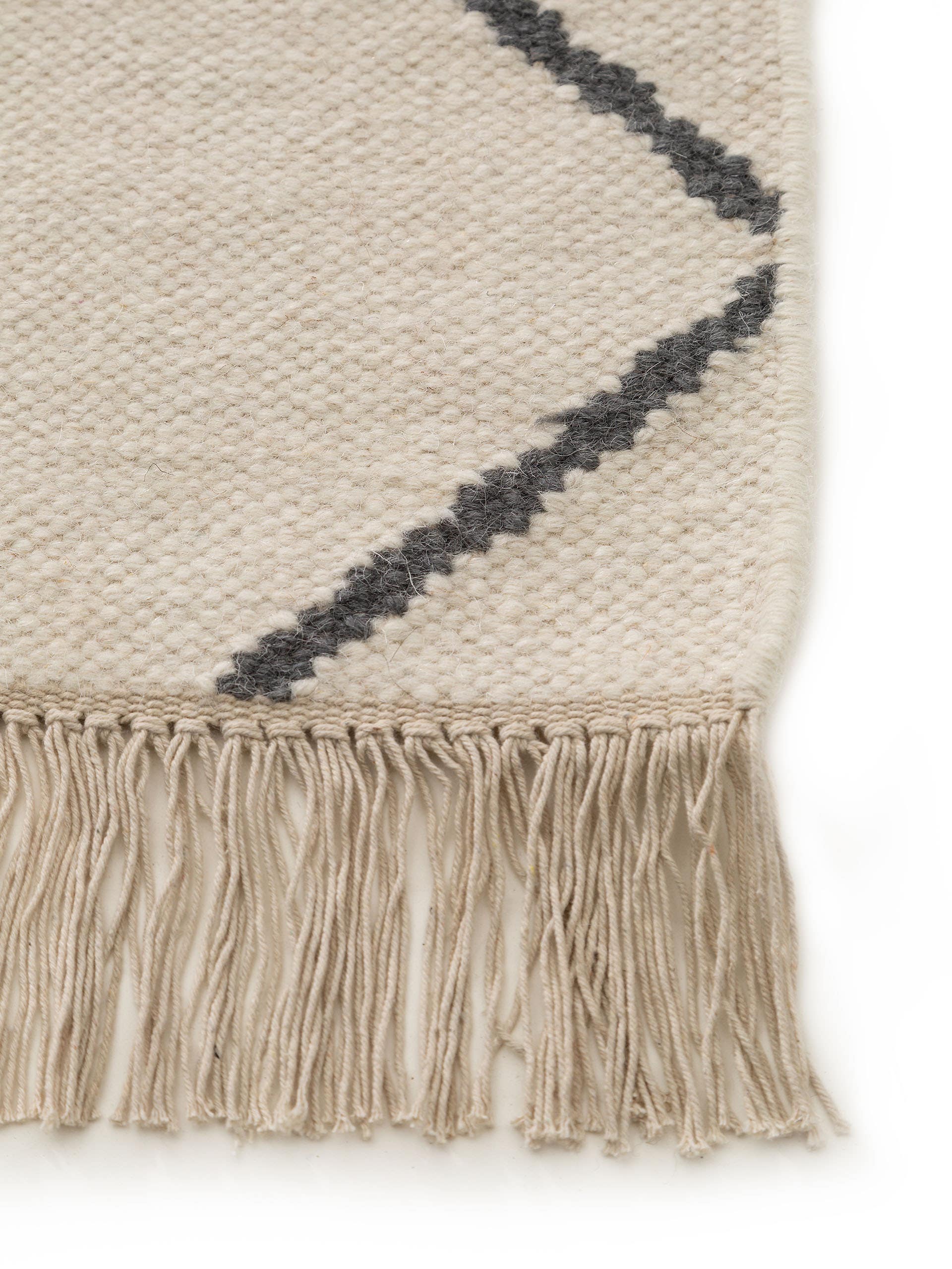 Kilim tissé à la main Vince Ivoire