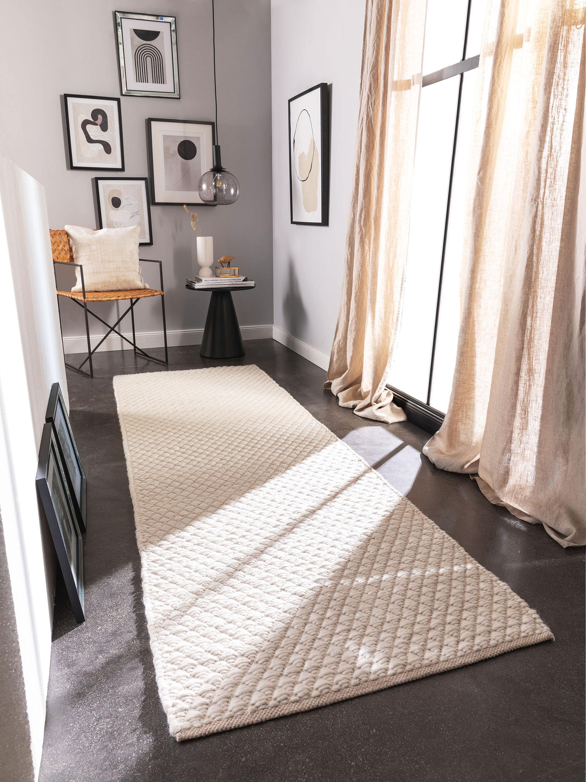 Tapis de passage en laine Ted Ivory