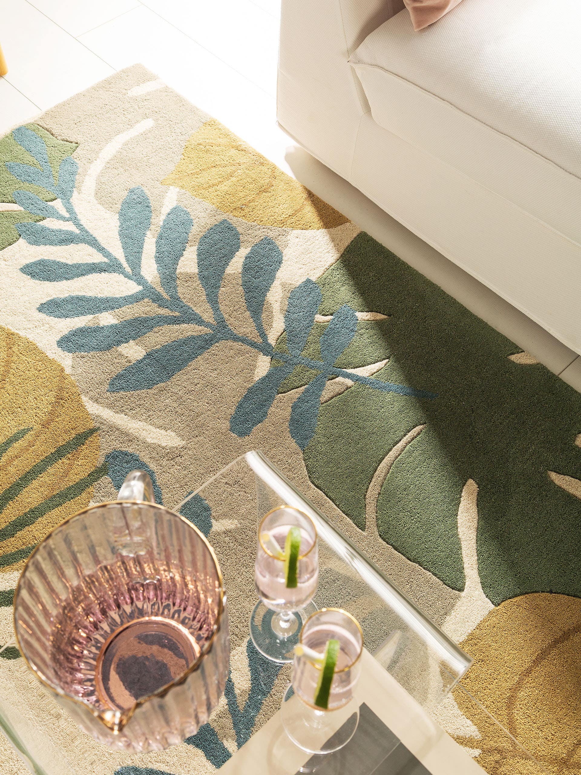 Tapis en laine fleuri