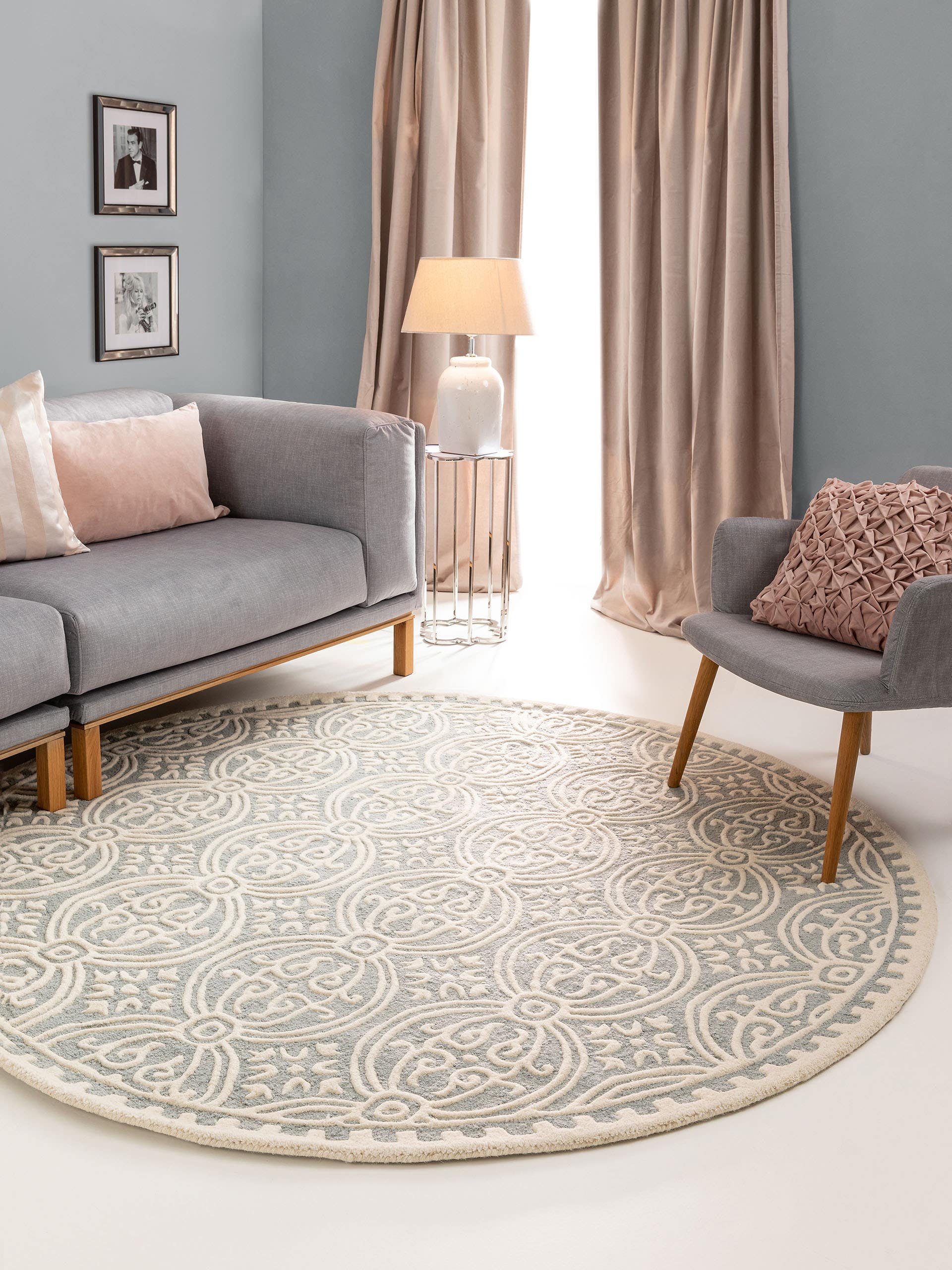 Tapis en laine Windsor bleu foncé