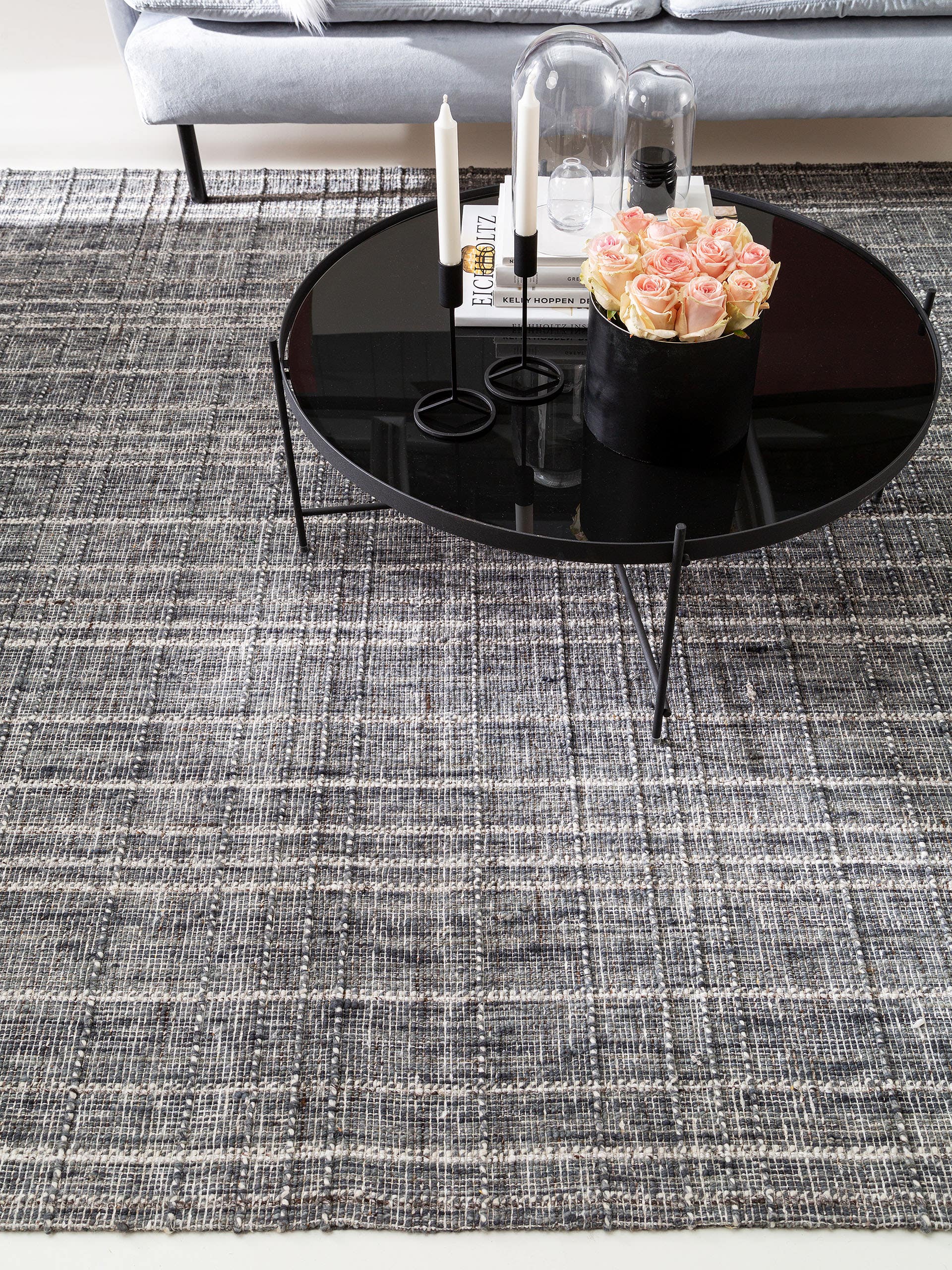 Tapis en laine de coco anthracite