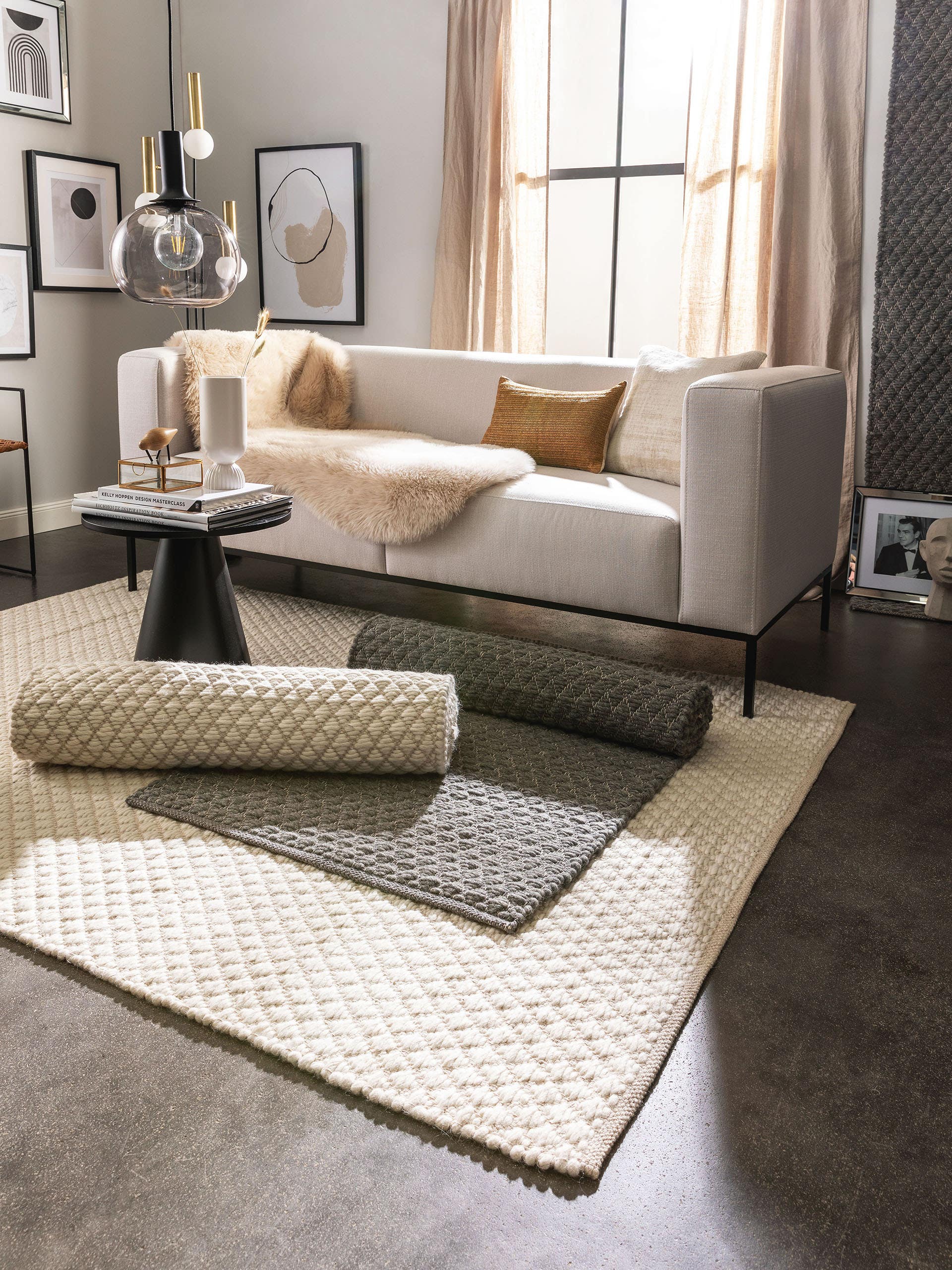 Tapis de passage en laine Ted Ivory