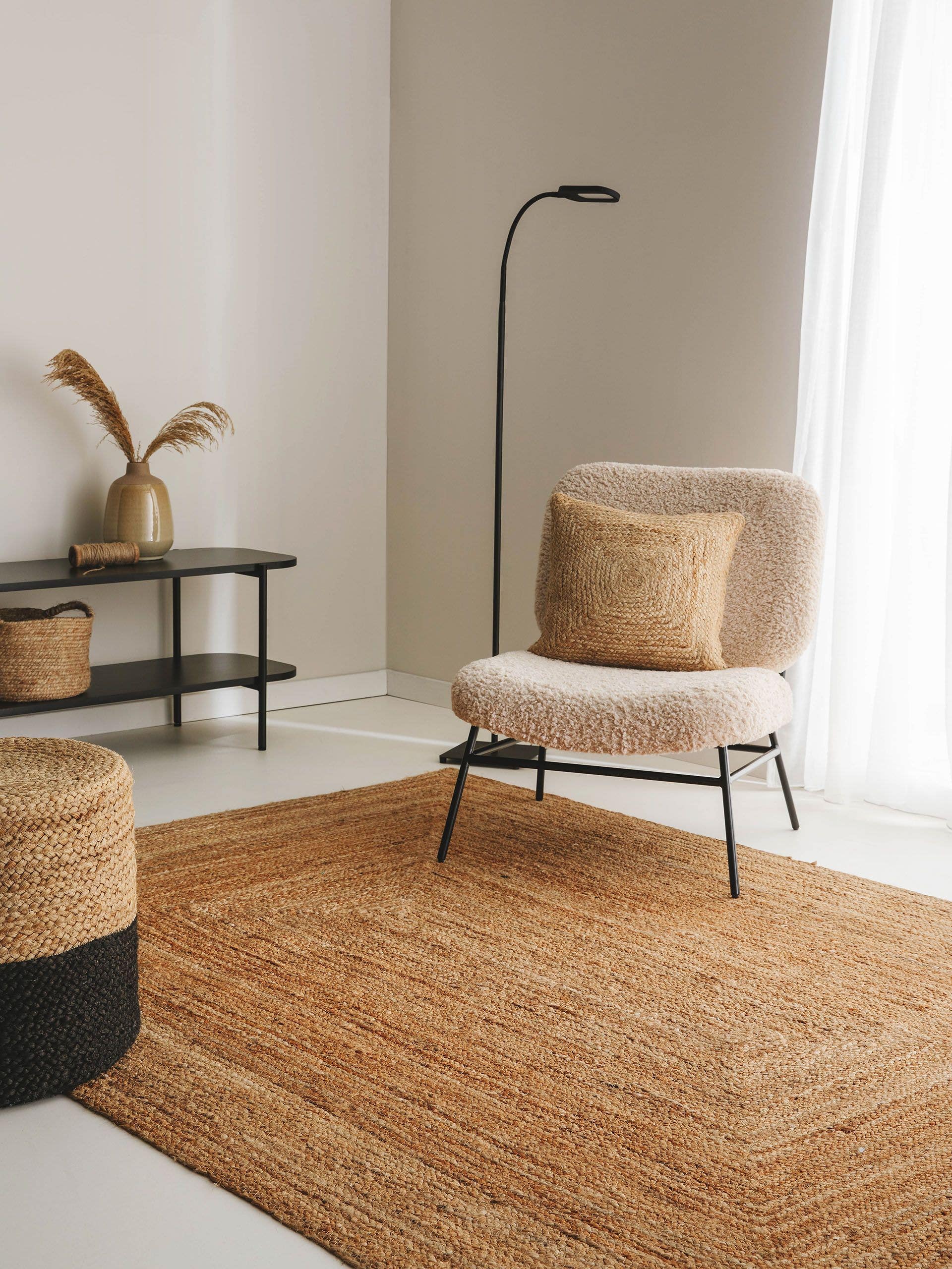 Tapis en jute Jutta marron clair