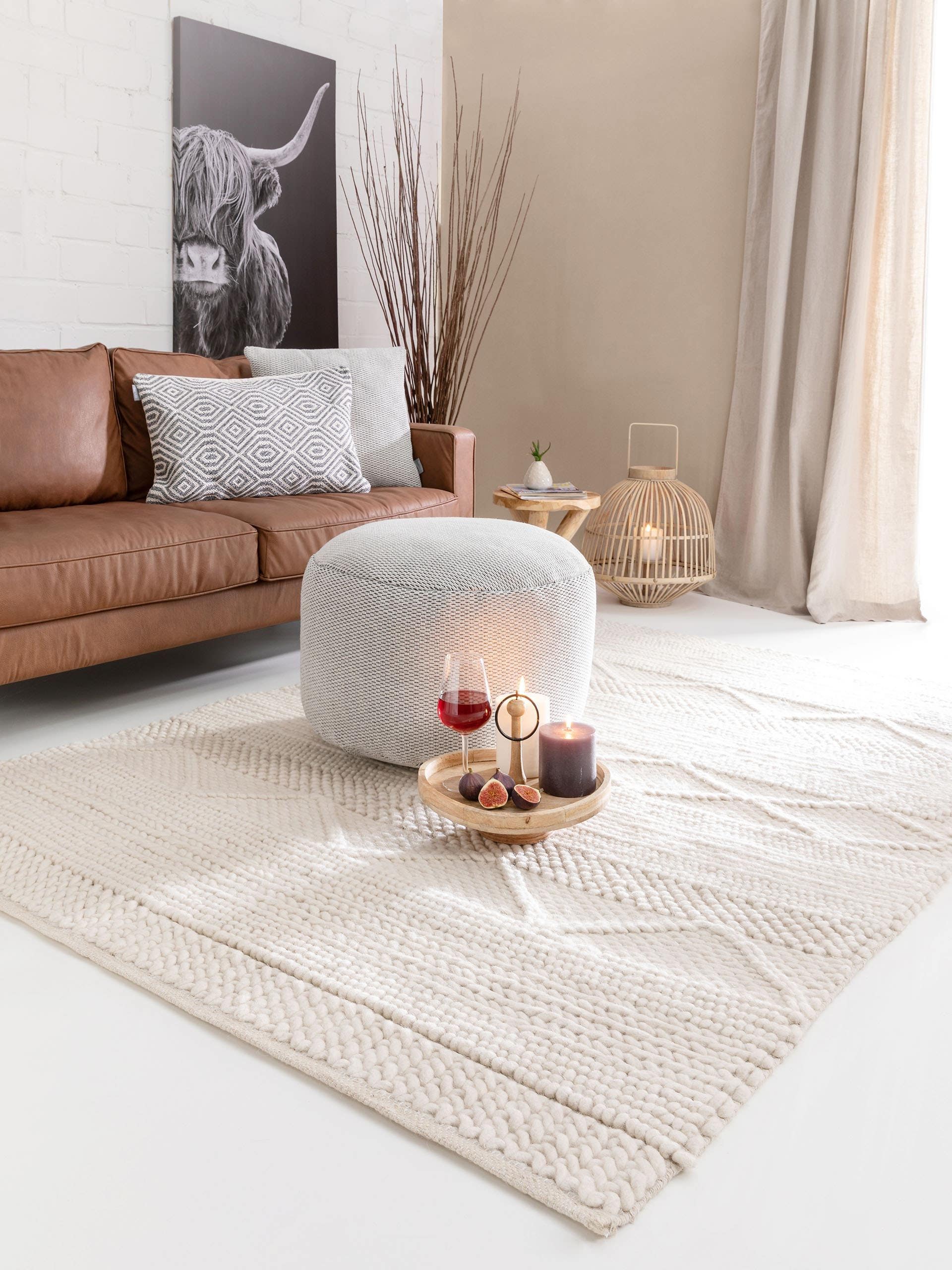 Tapis en laine Alva Crème