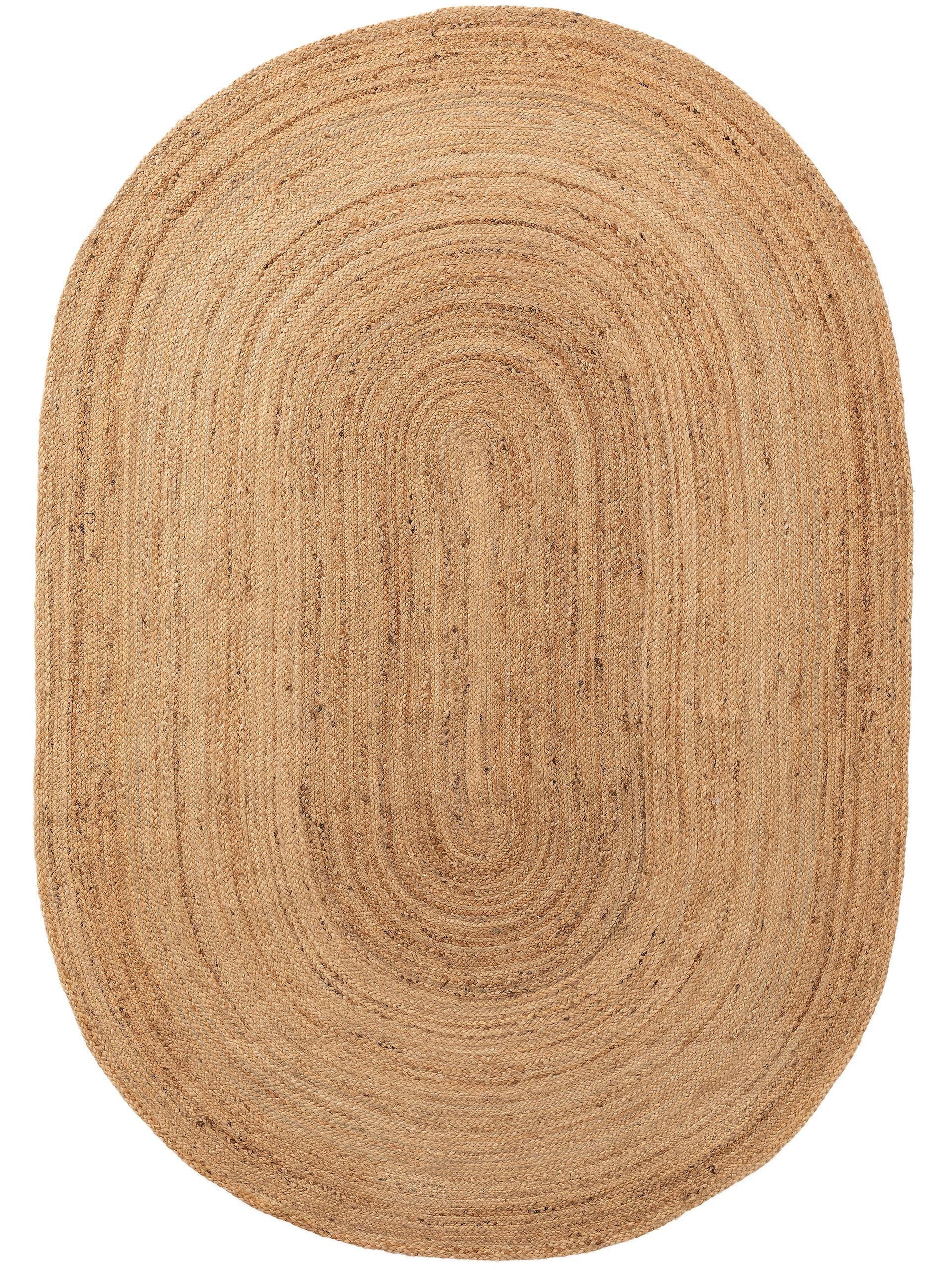 Juteteppich oval Jutta Hellbraun