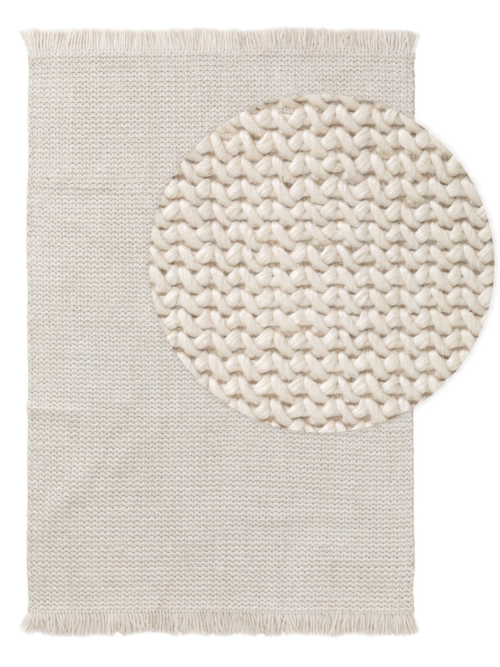 Tapis en laine Velma ivoire