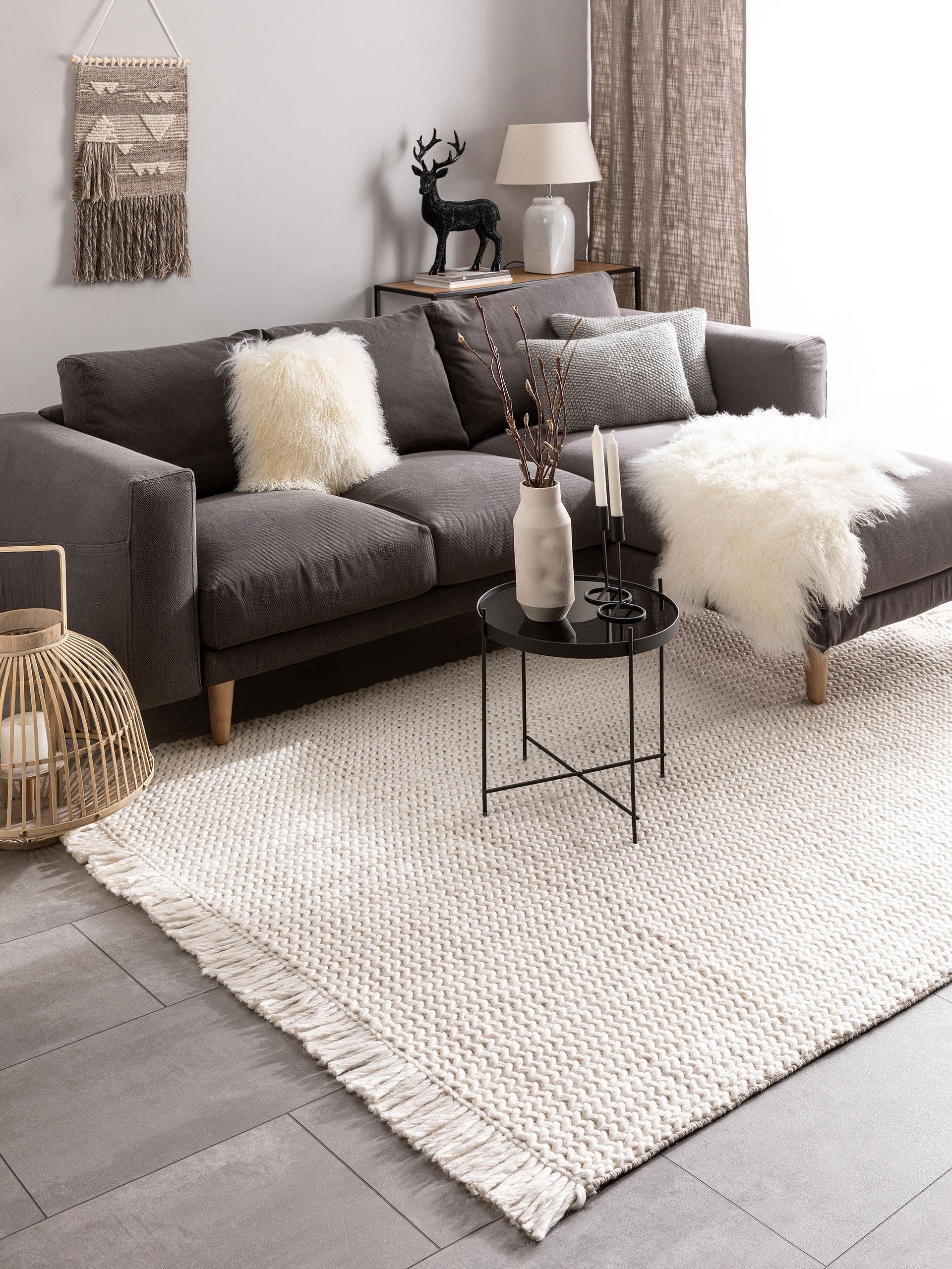 Tapis en laine Velma ivoire