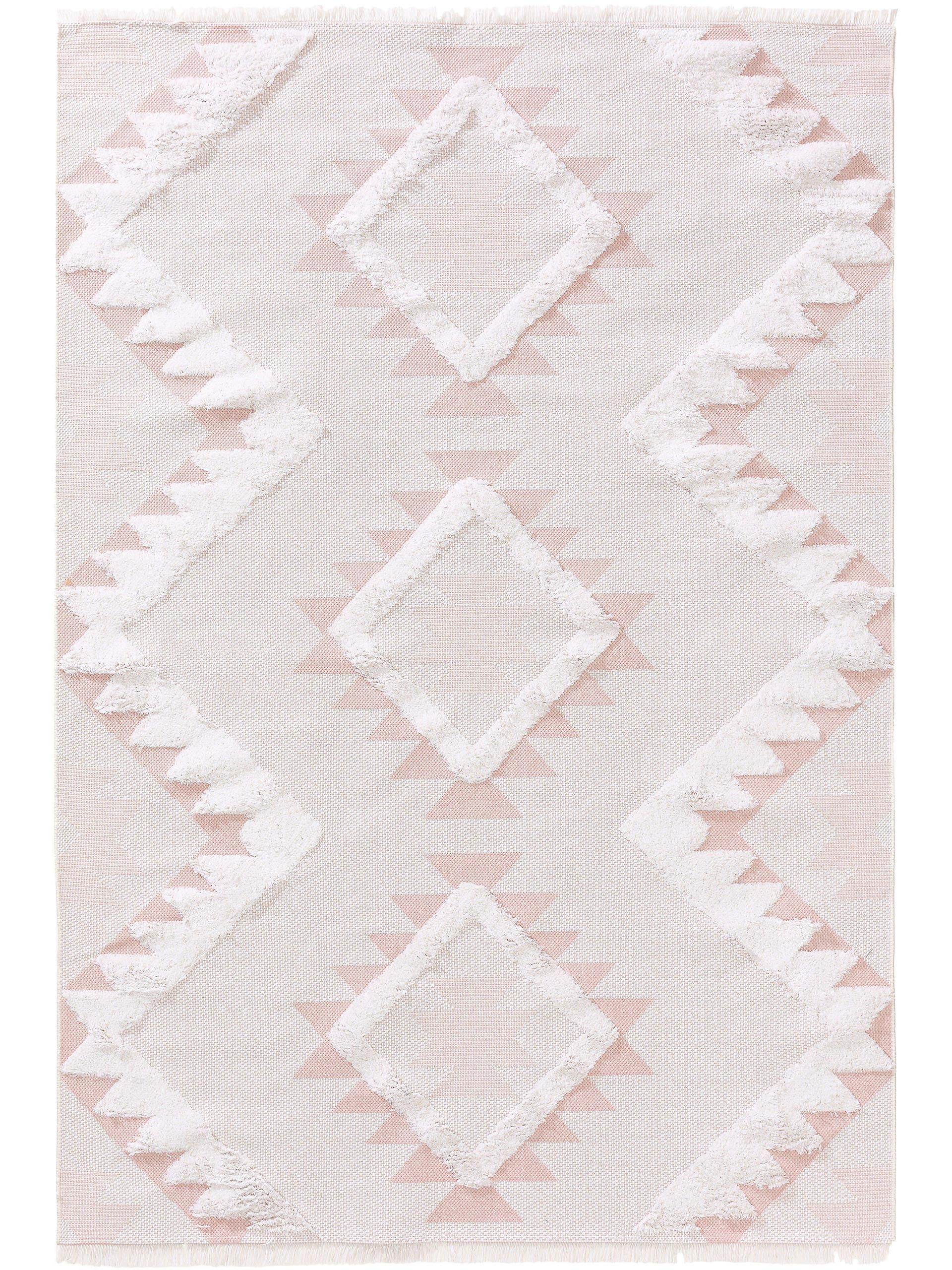 Waschbarer Baumwollteppich Oslo Cream/Rosa