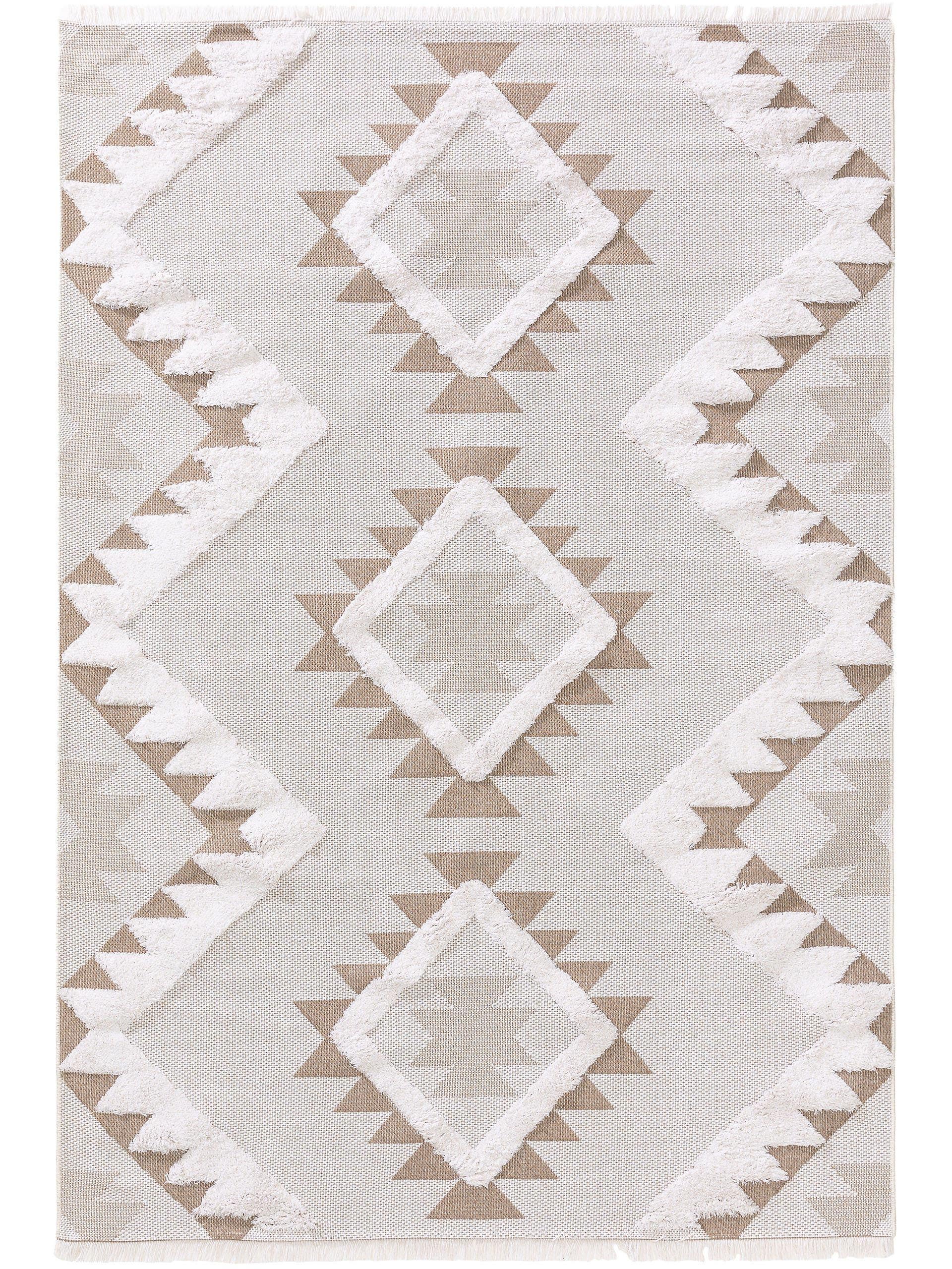 Waschbarer Baumwollteppich Oslo Cream/Rosa
