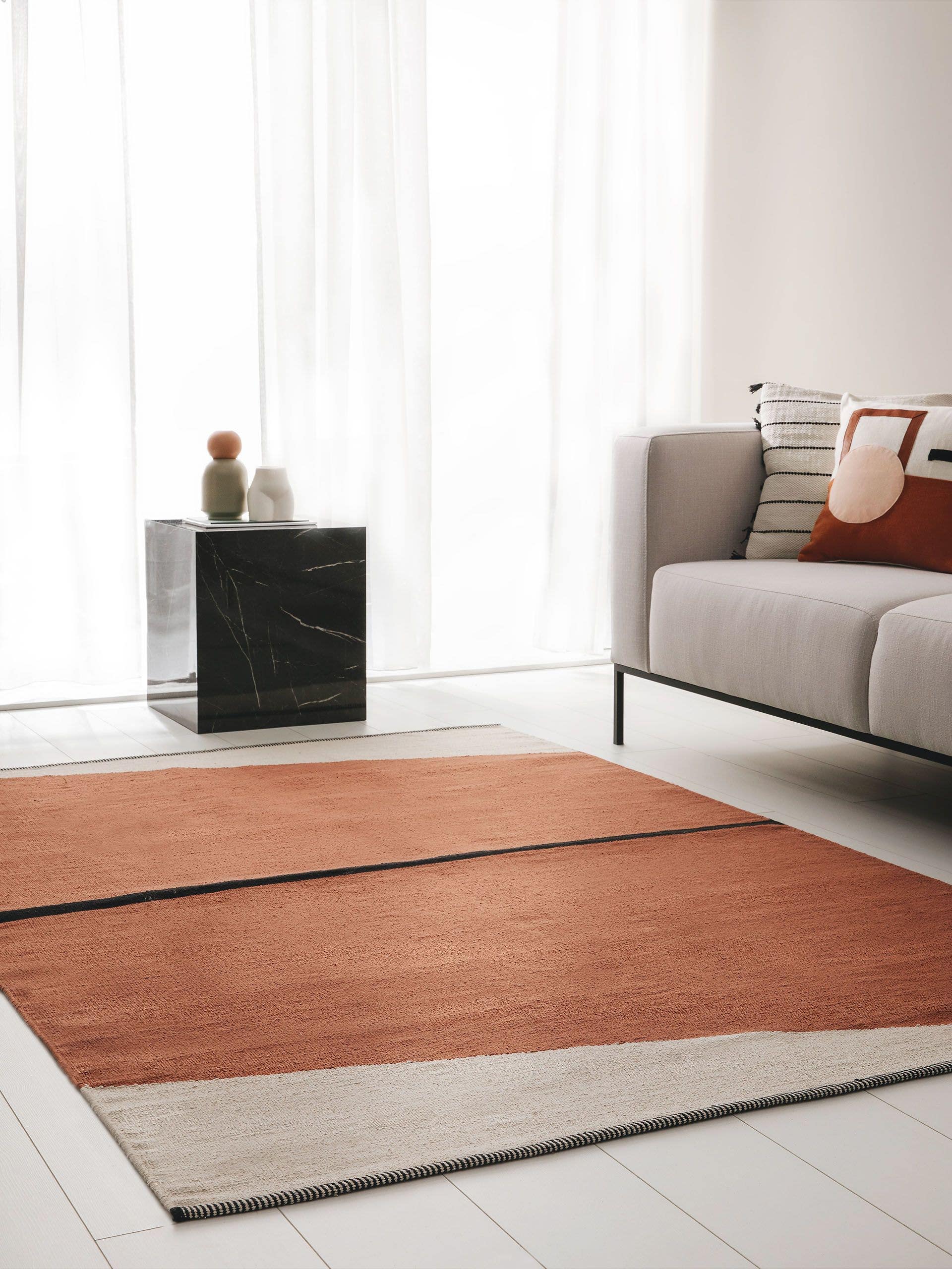 Tapis coton terre cuite Lenny