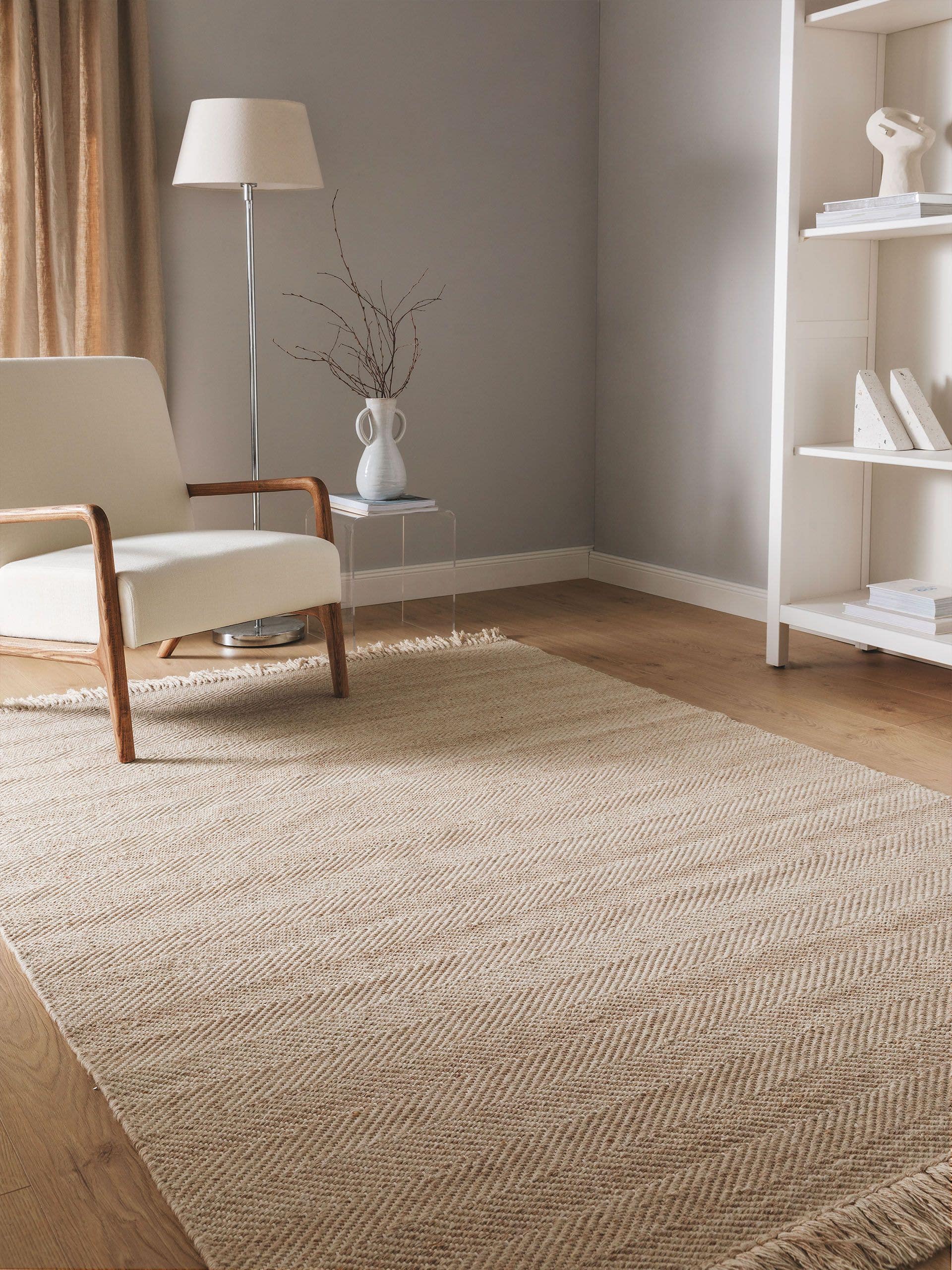 Tapis en laine Lars gris clair