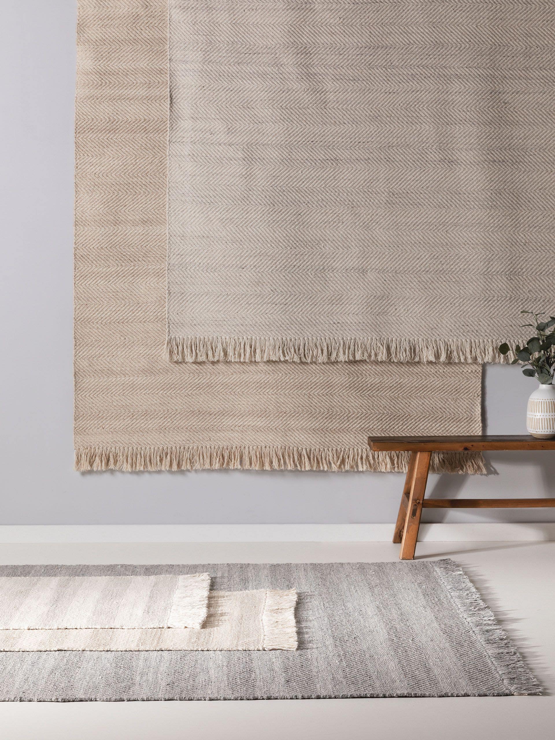 Tapis en laine Lars gris clair