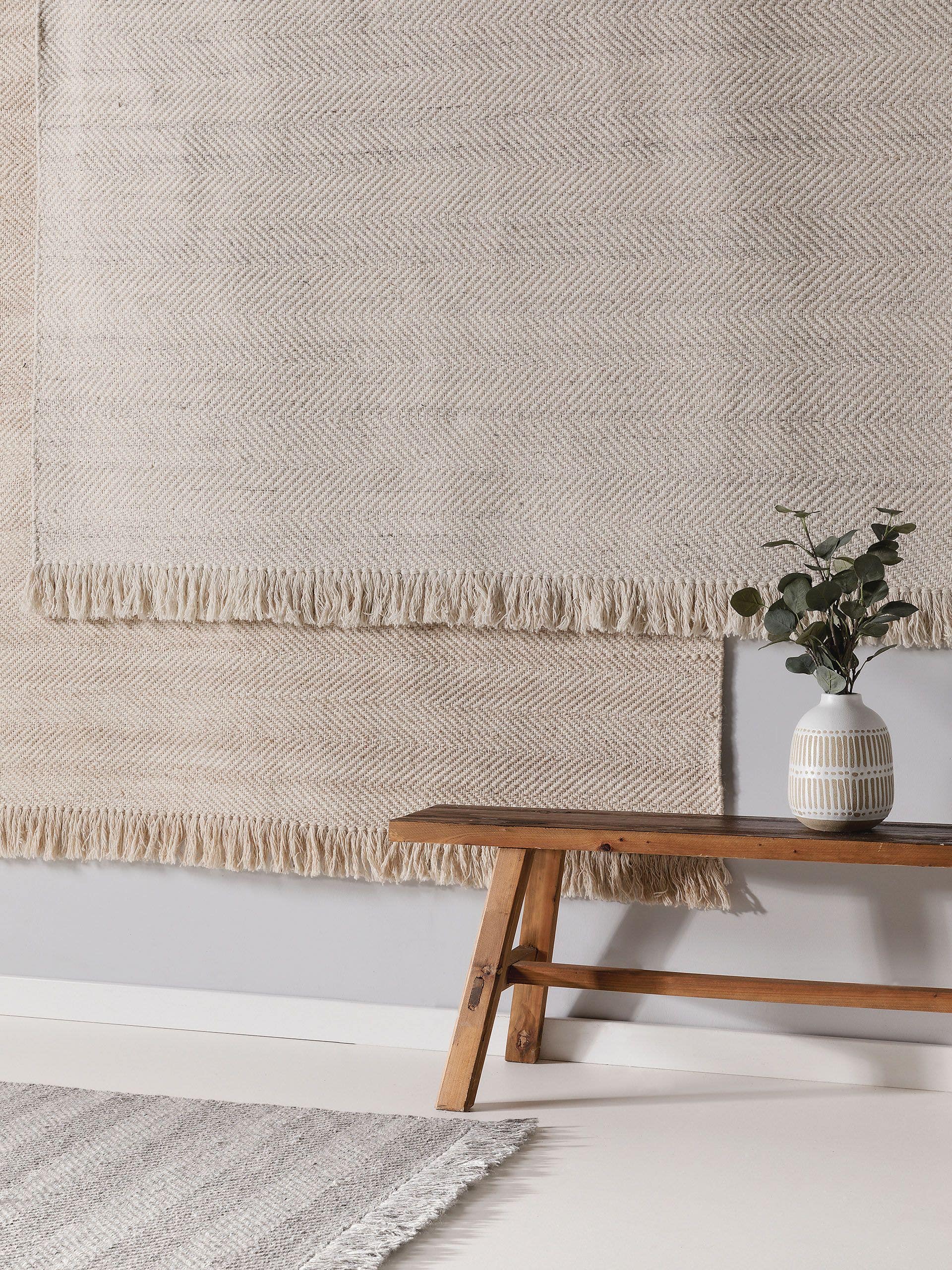 Tapis en laine Lars gris clair
