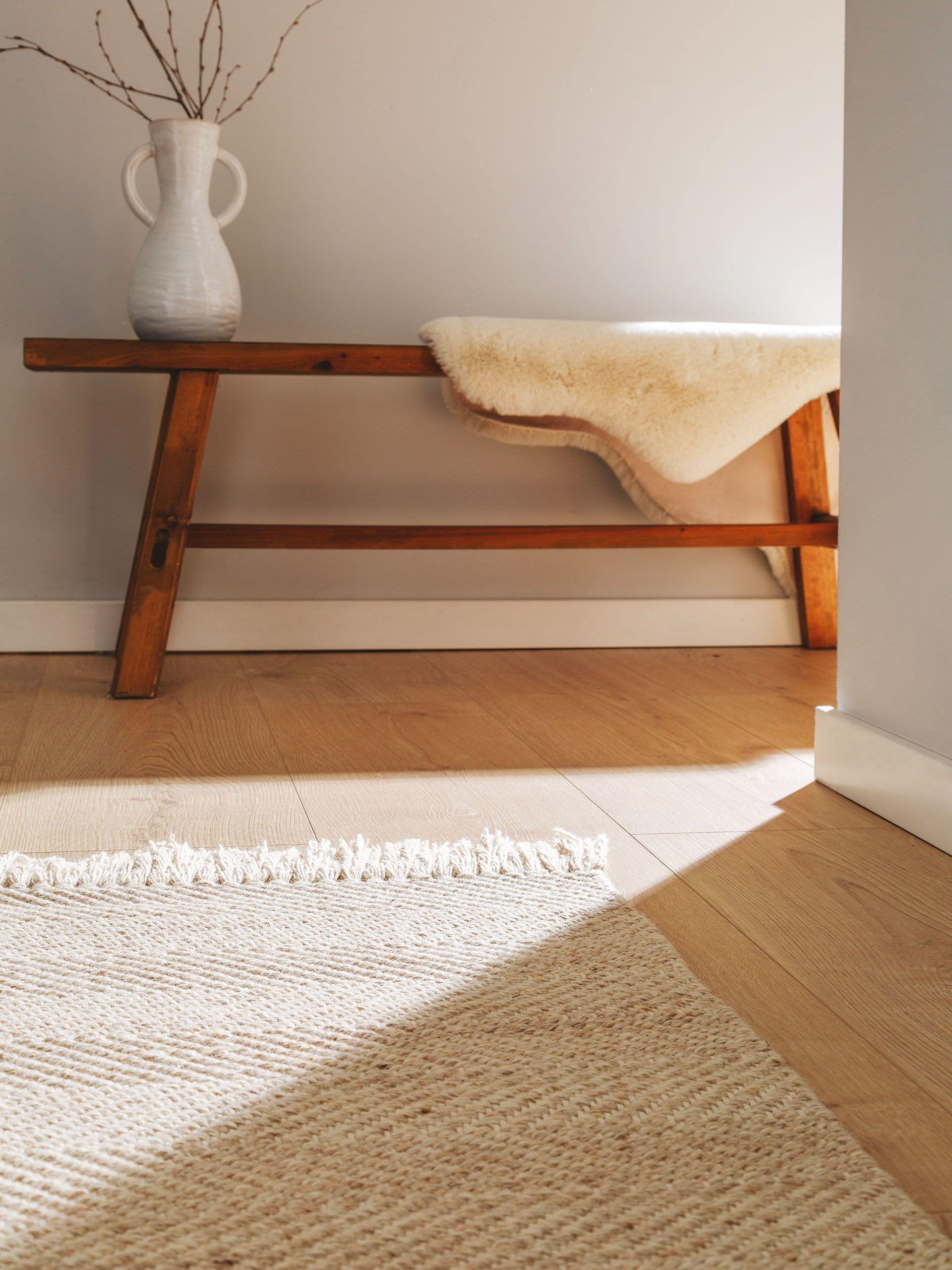 Tapis en laine Lars gris clair