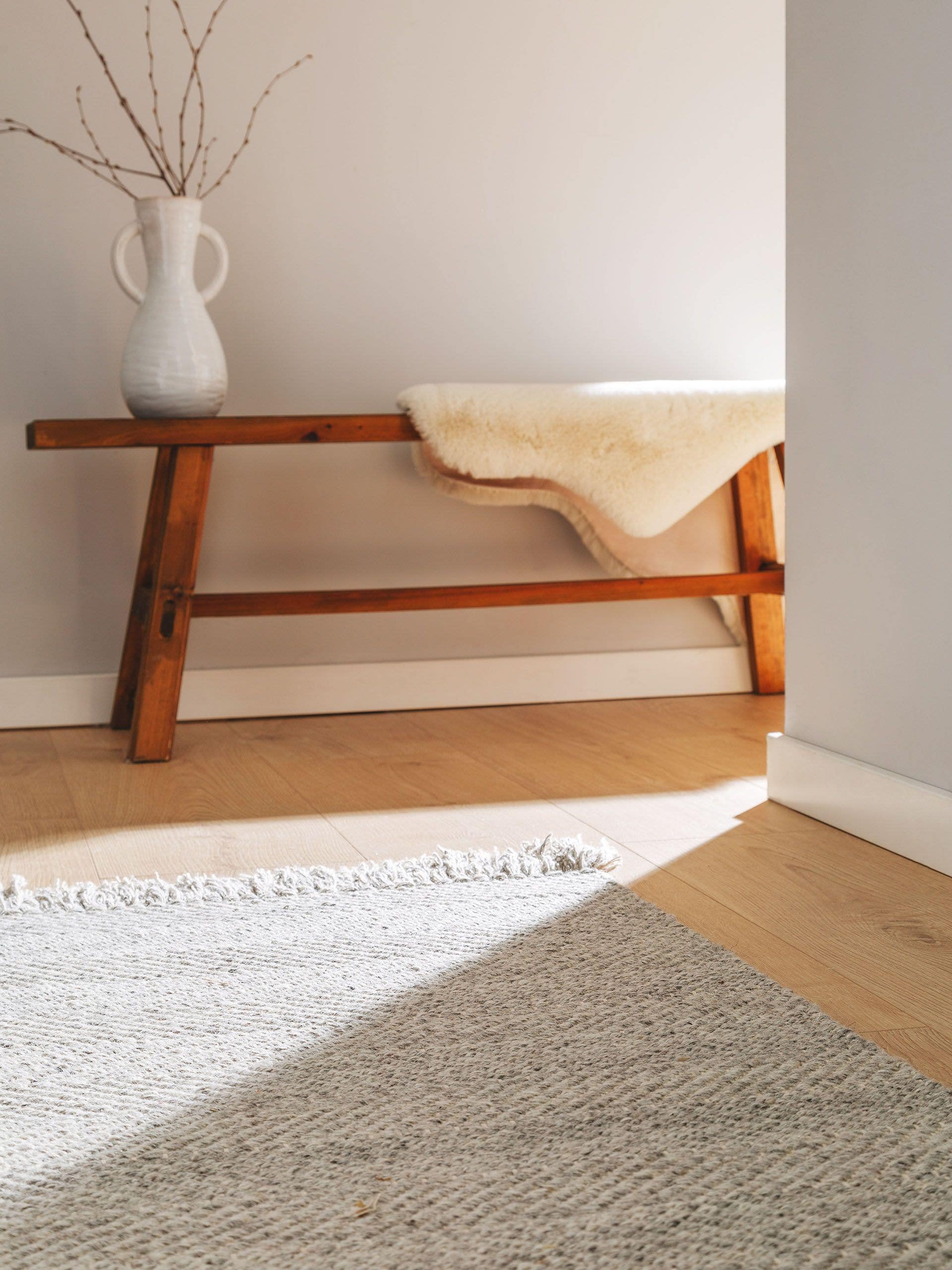 Tapis en laine Lars gris clair