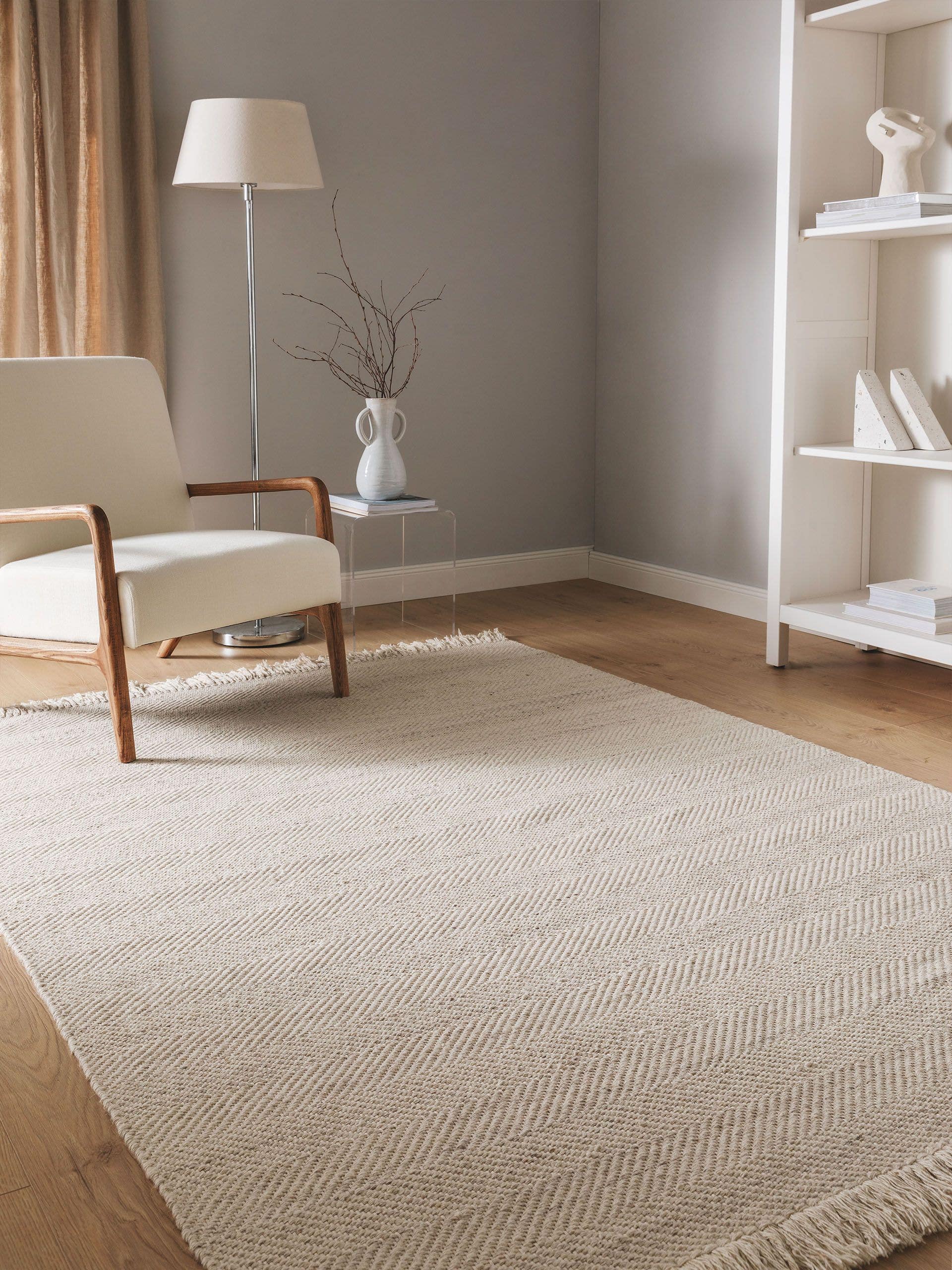 Tapis en laine Lars gris clair