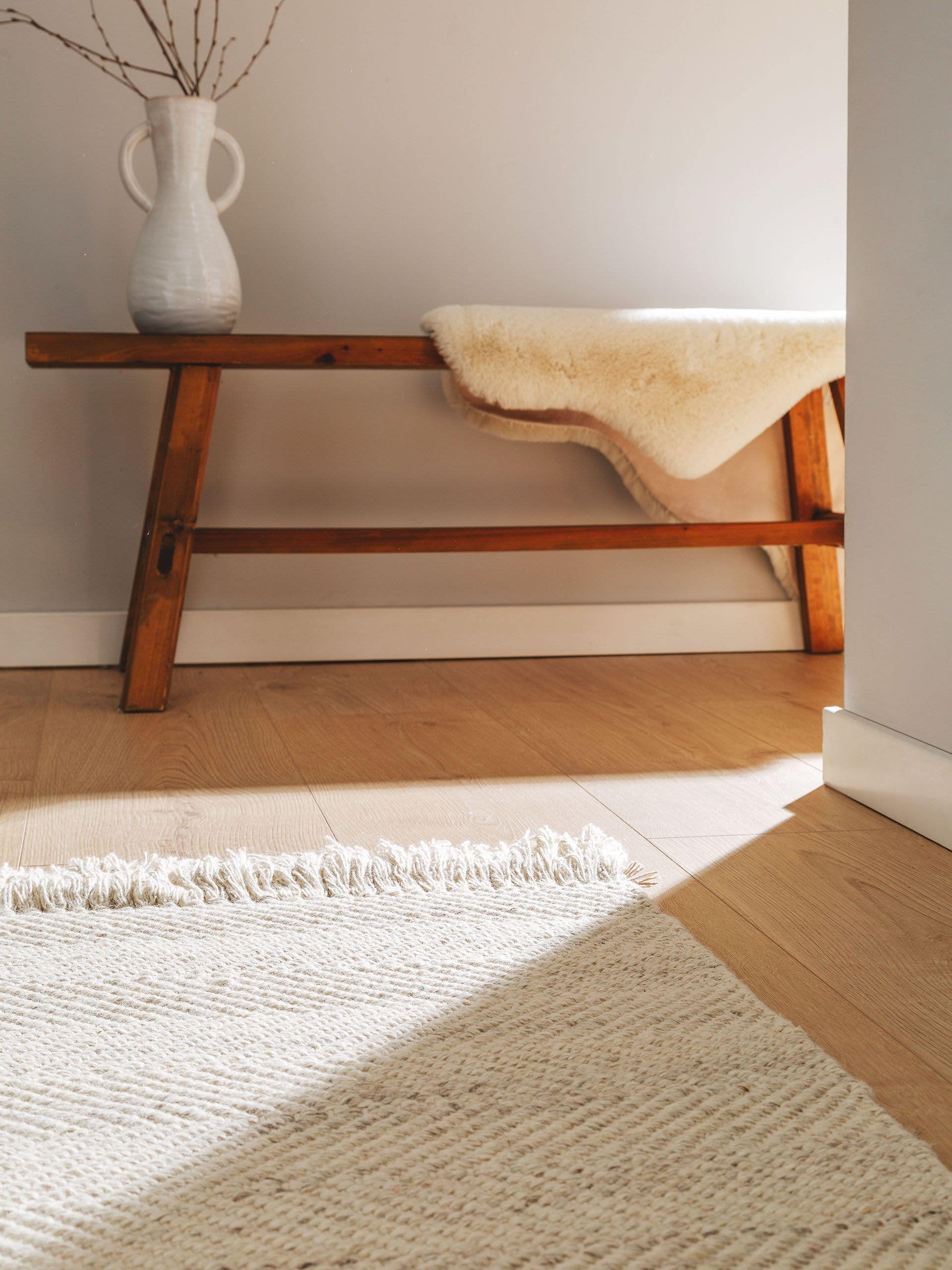 Tapis en laine Lars gris clair