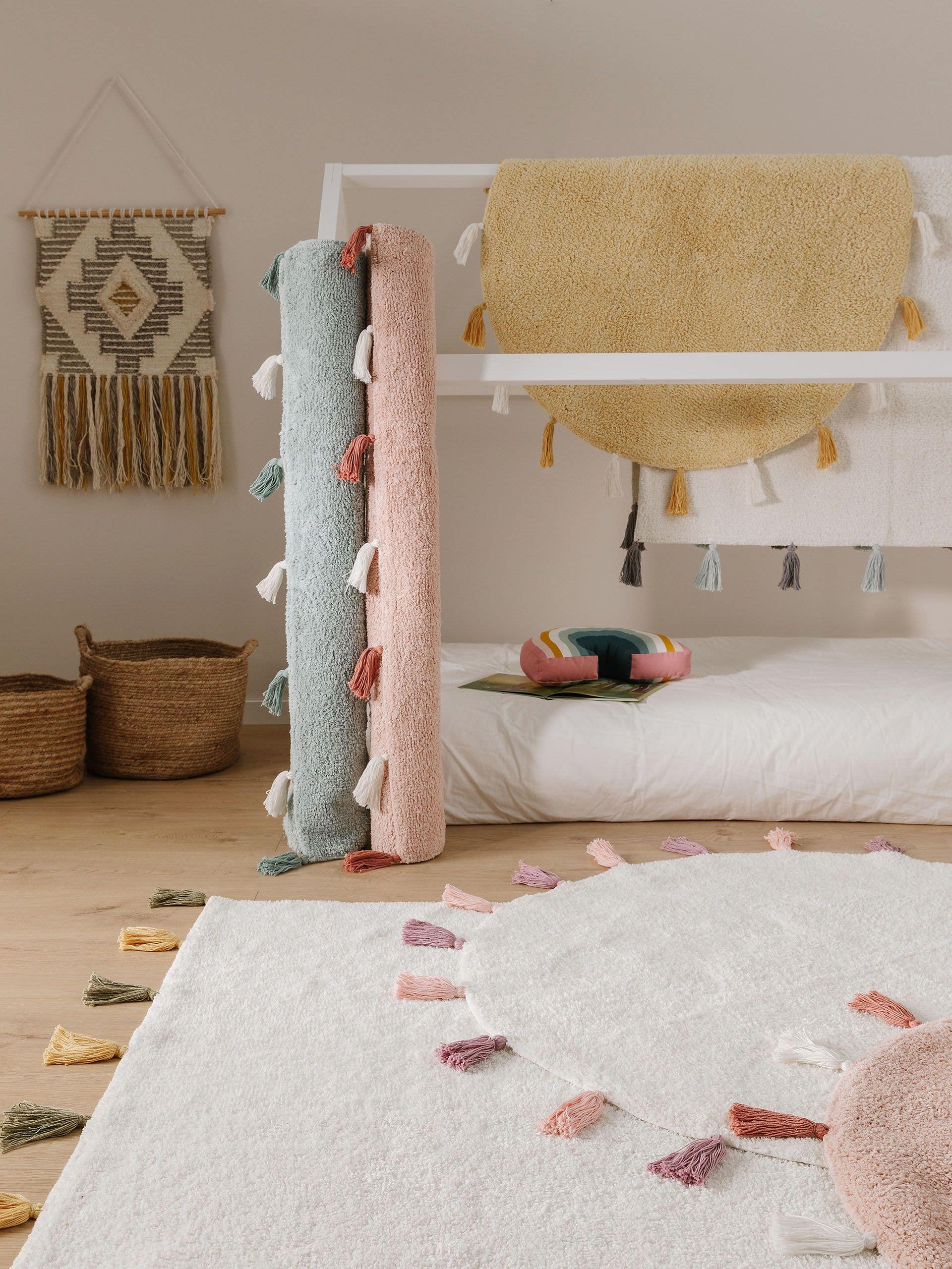 Waschbarer Kinderteppich Malu Gelb/Grün