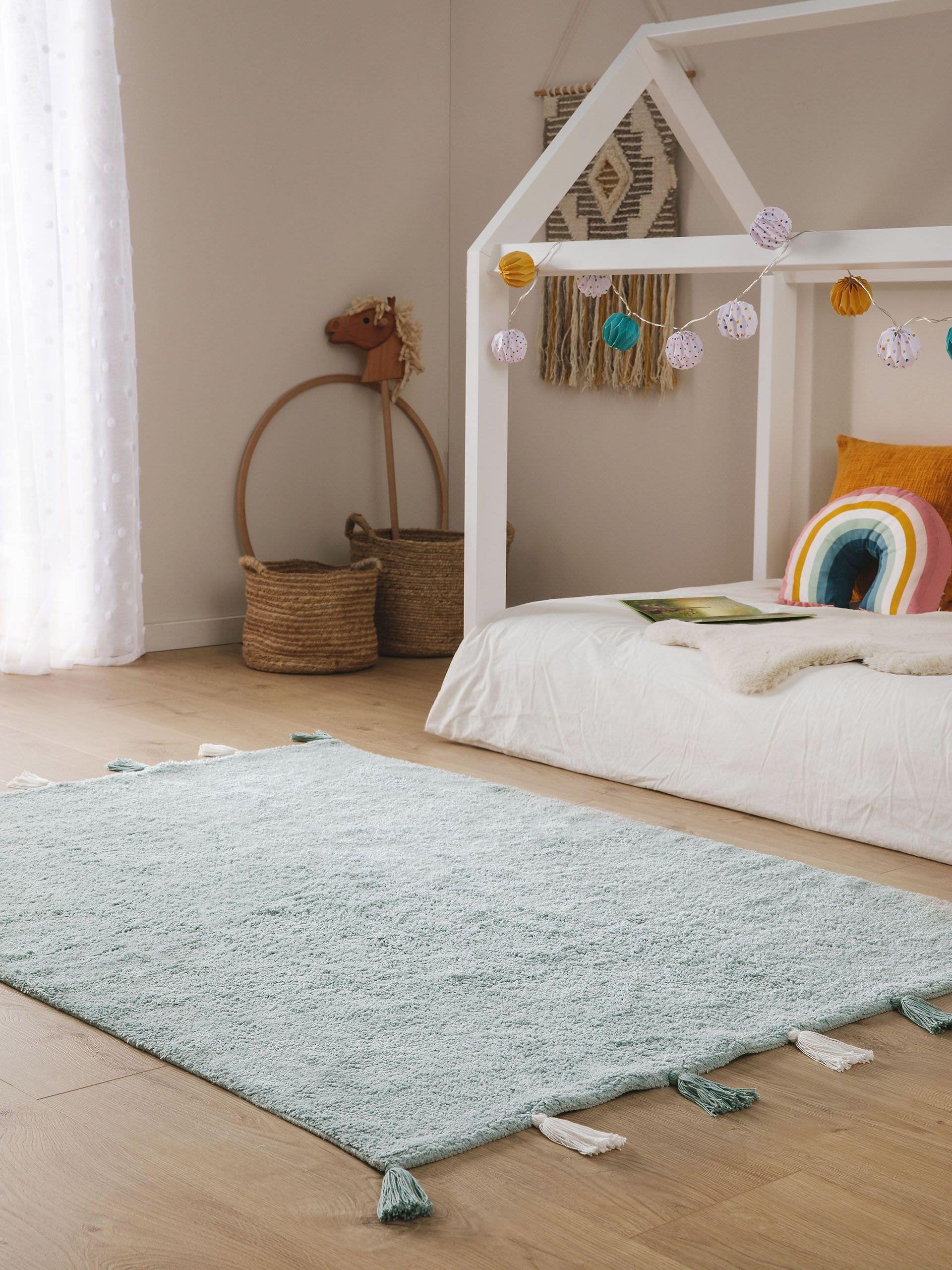 Waschbarer Kinderteppich Malu Mint