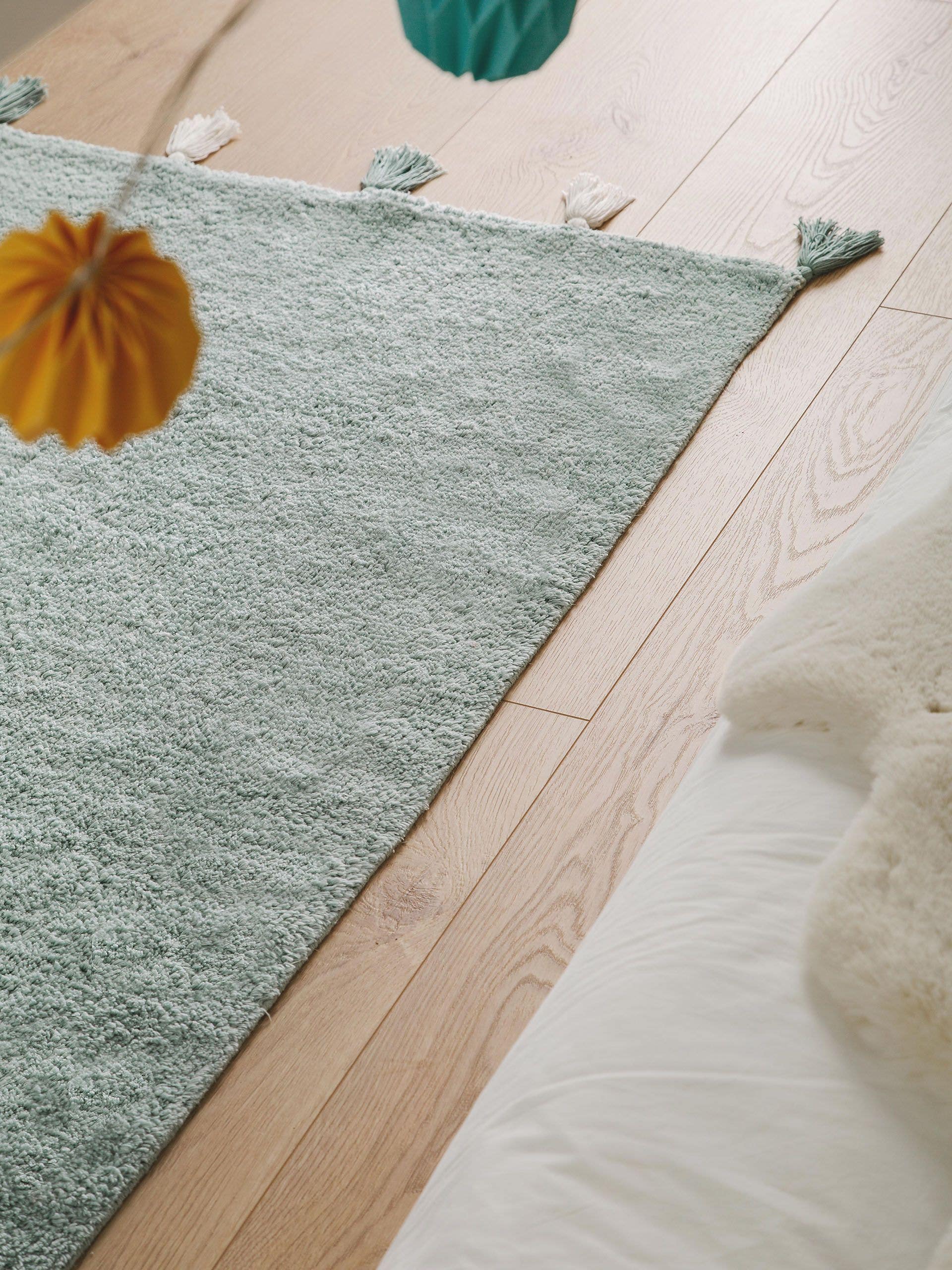 Waschbarer Kinderteppich Malu Mint