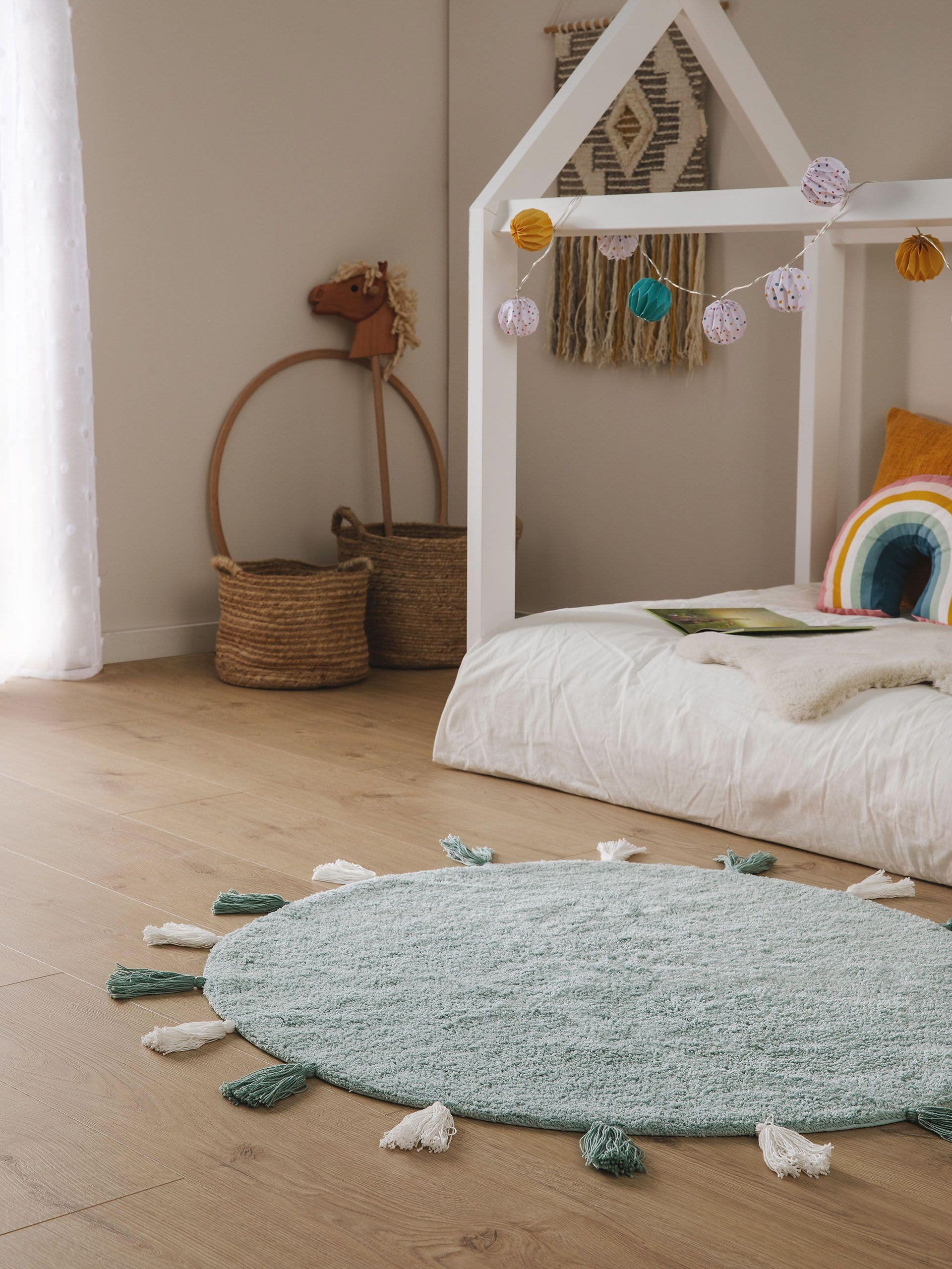 Waschbarer Kinderteppich Malu Mint