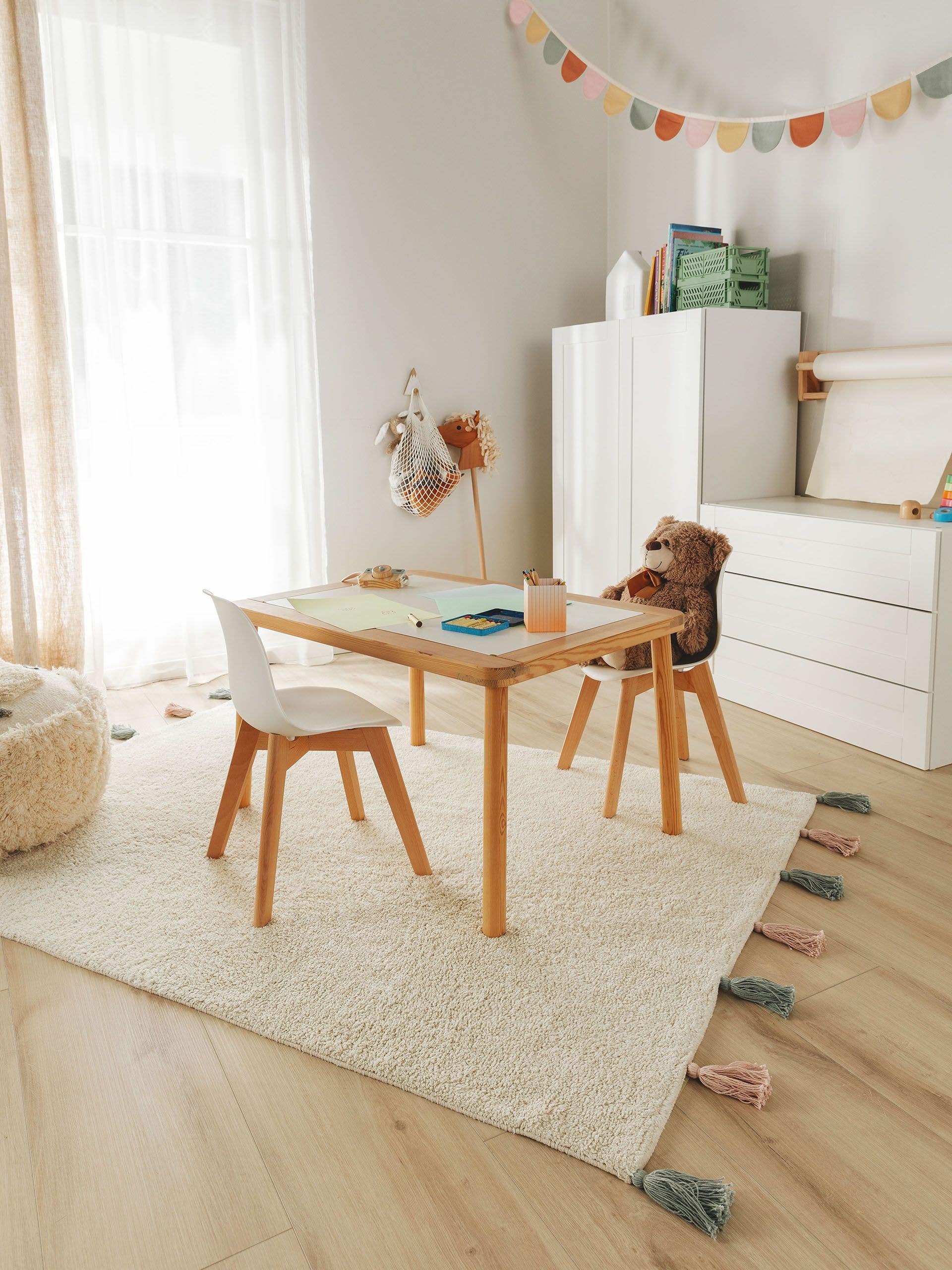 Waschbarer Kinderteppich Malu Cream