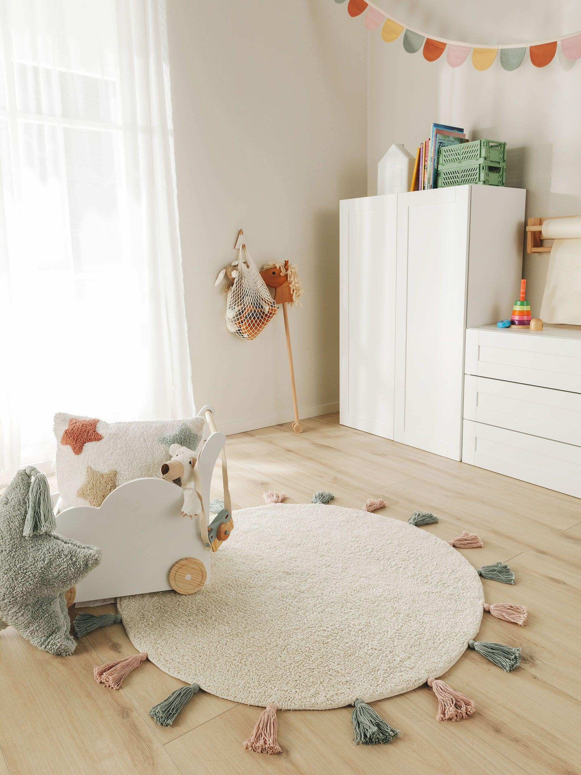 Waschbarer Kinderteppich Malu Cream
