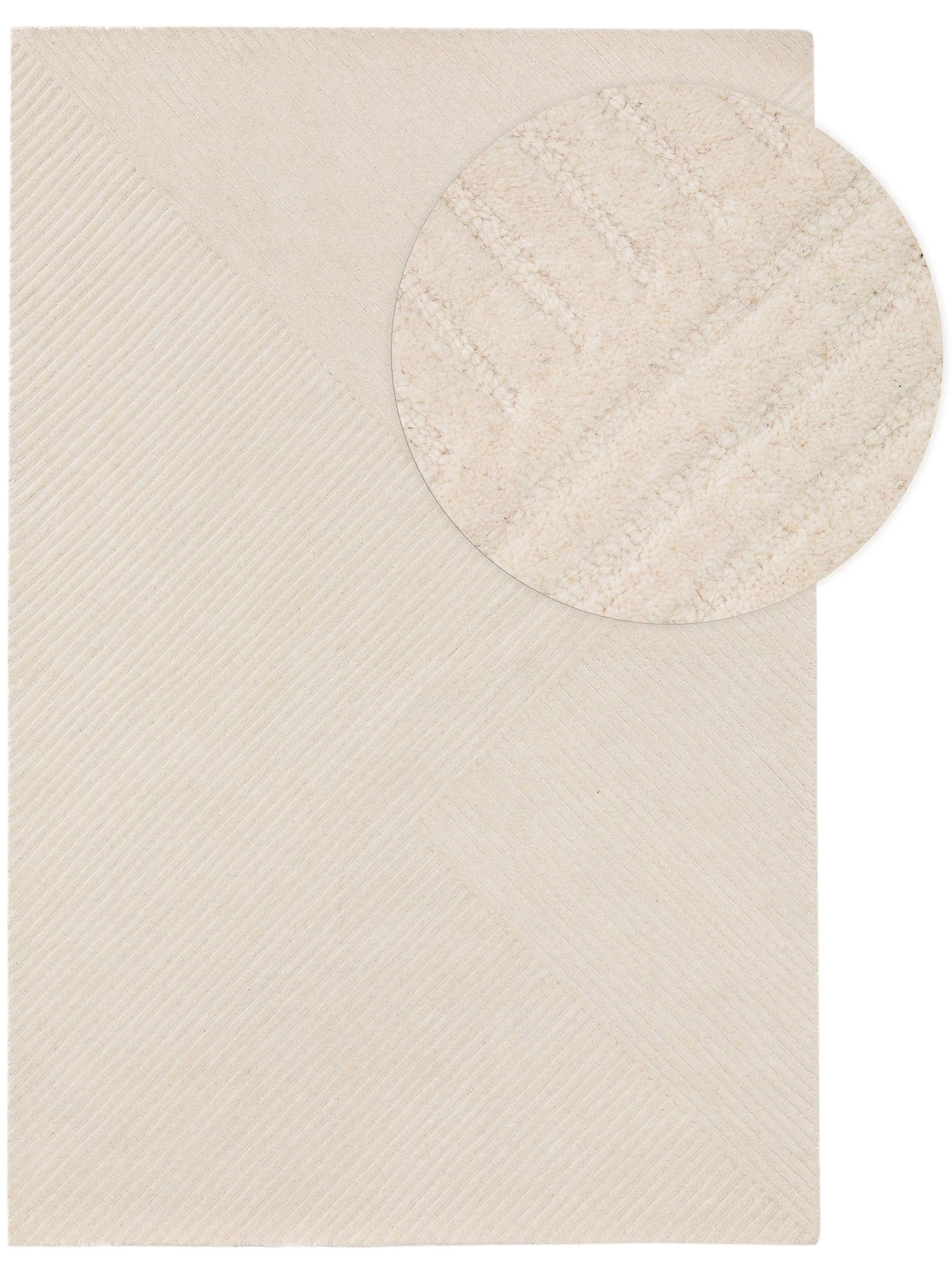 Tapis Yanis en laine ivoire