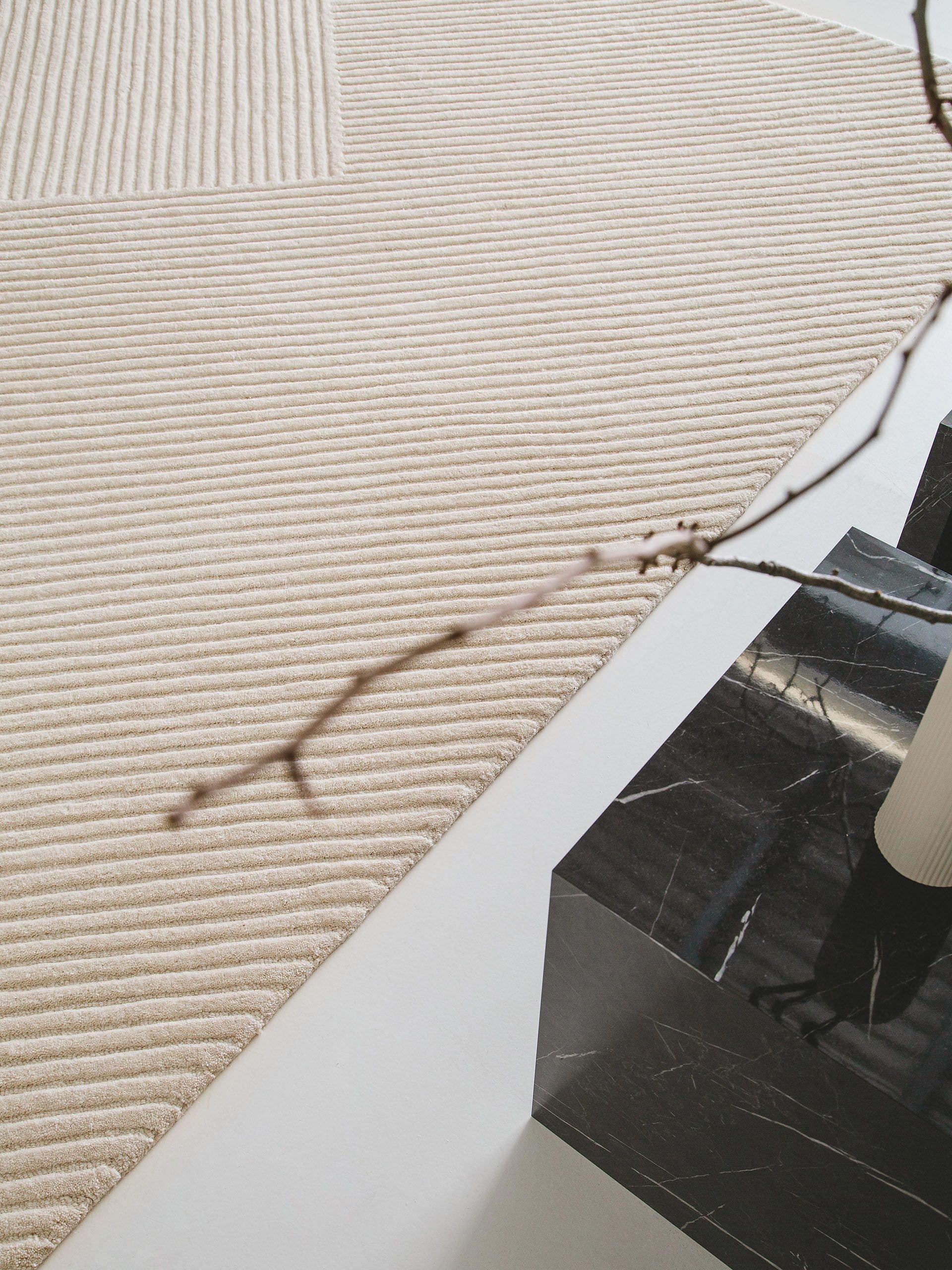 Tapis Yanis en laine ivoire