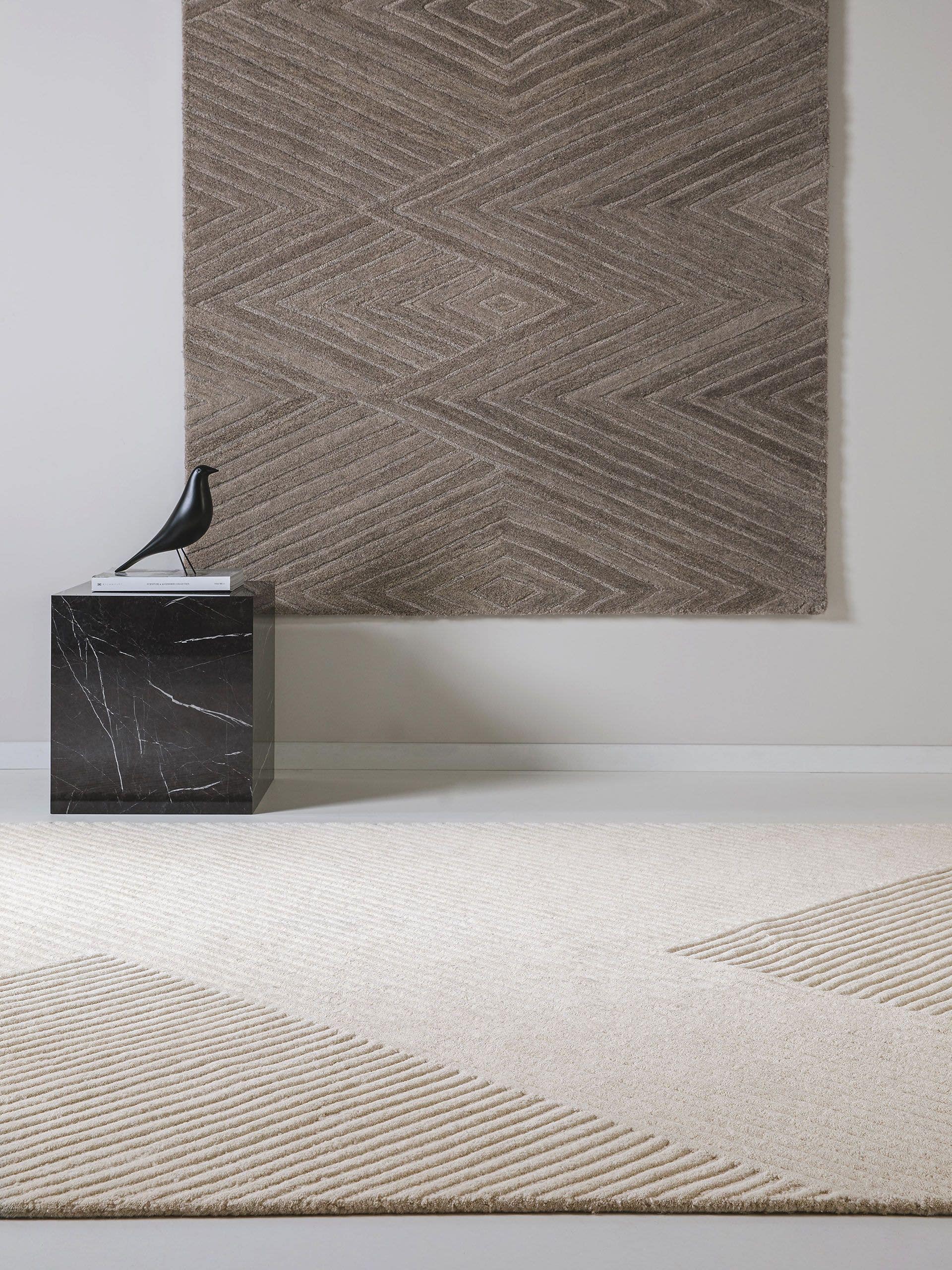 Tapis Yanis en laine ivoire