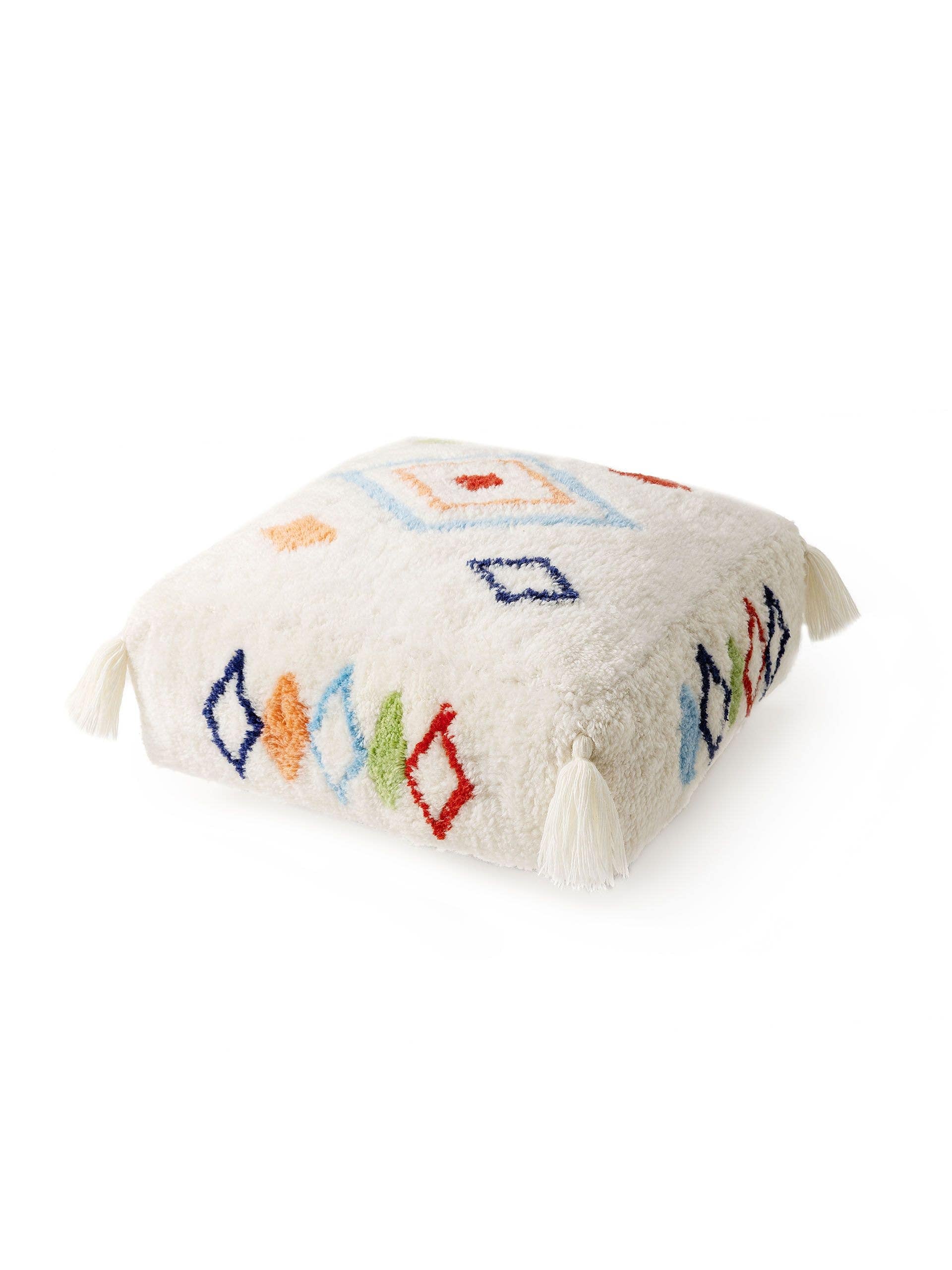 Handgefertigter Woll-Pouf Malika
